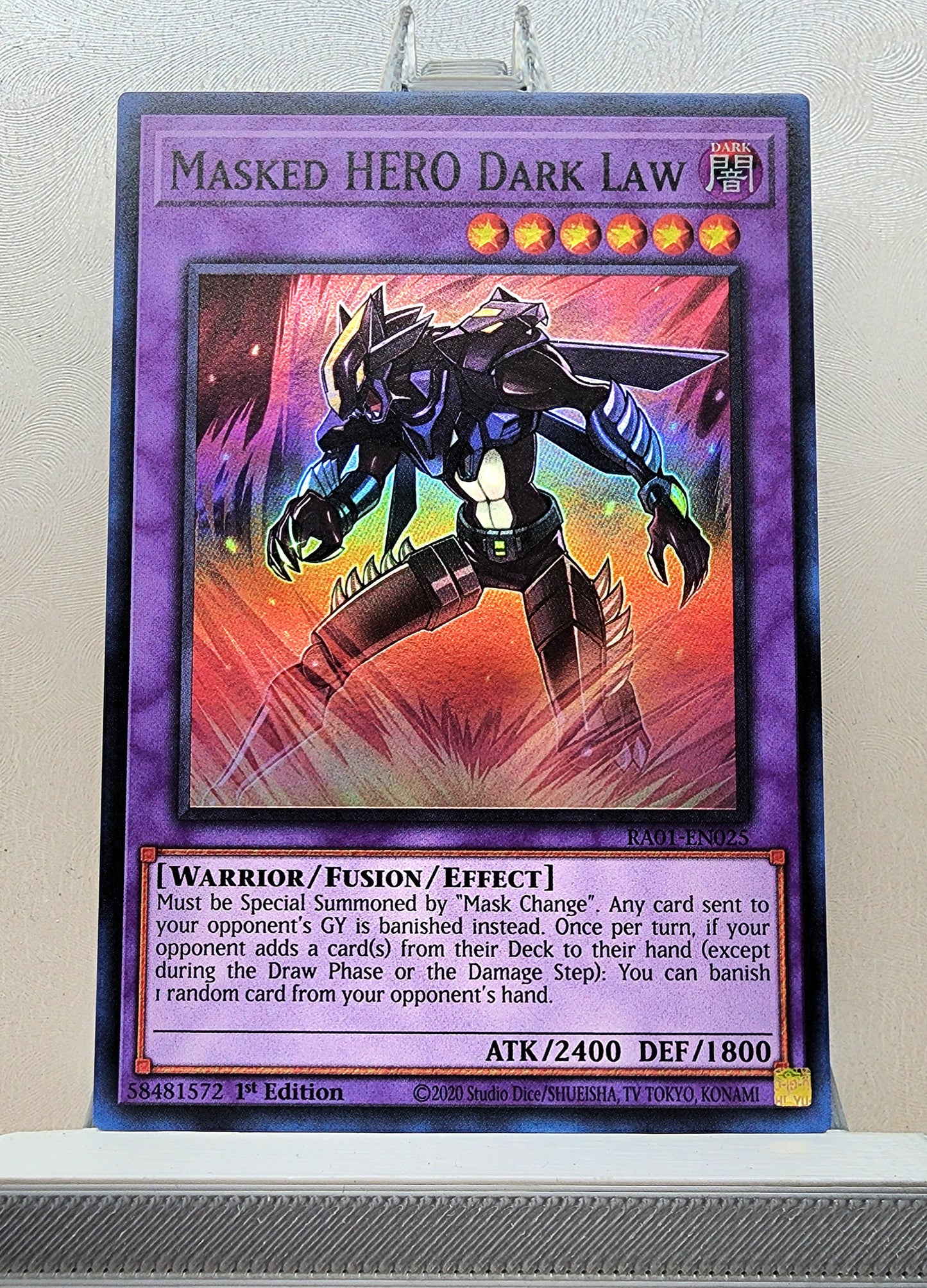 Yugioh! 1x Masked HERO Dark Law (RA01 - Super Rare) 1st Edition