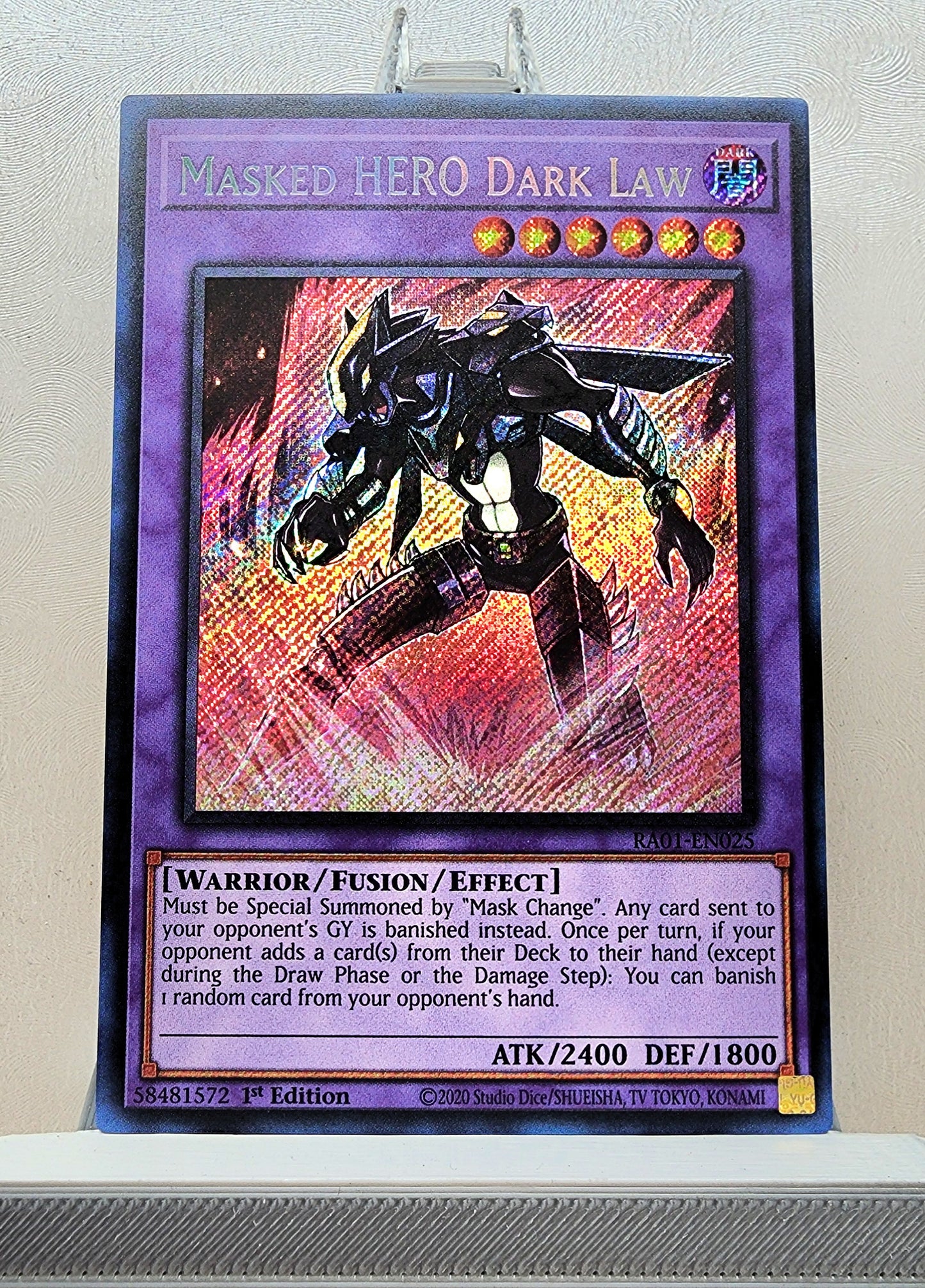 Yugioh! 1x Masked HERO Dark Law (RA01 - Secret Rare) 1st Edition