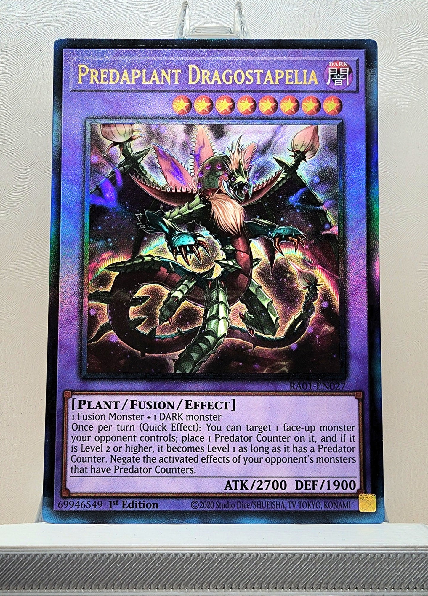 Yugioh! 1x Predaplant Dragostapelia (RA01 - Prismatic Ultimate Rare) 1st Edition