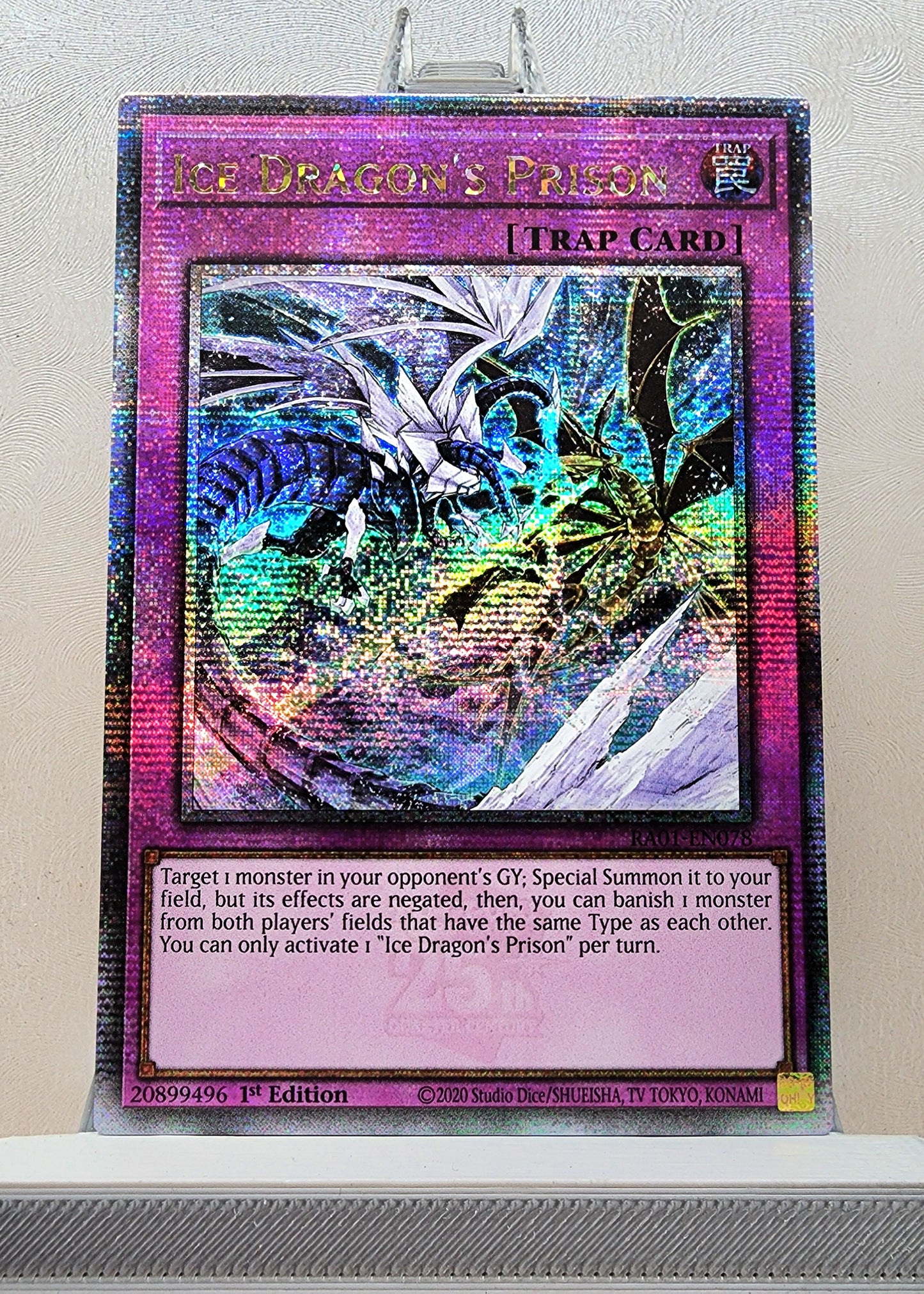 Yugioh! 1x Ice Dragon's Prison (RA01 - Quarter Century Secret Rare) 1st Edition