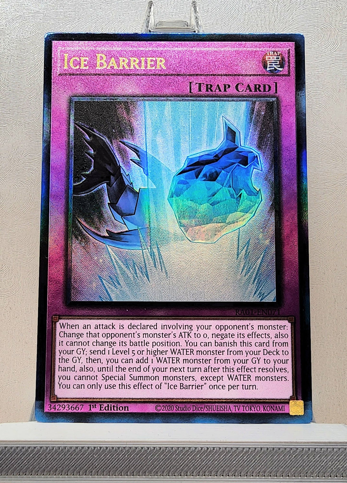 Yugioh! 1x Ice Barrier (RA01 - Prismatic Ultimate Rare) 1st Edition