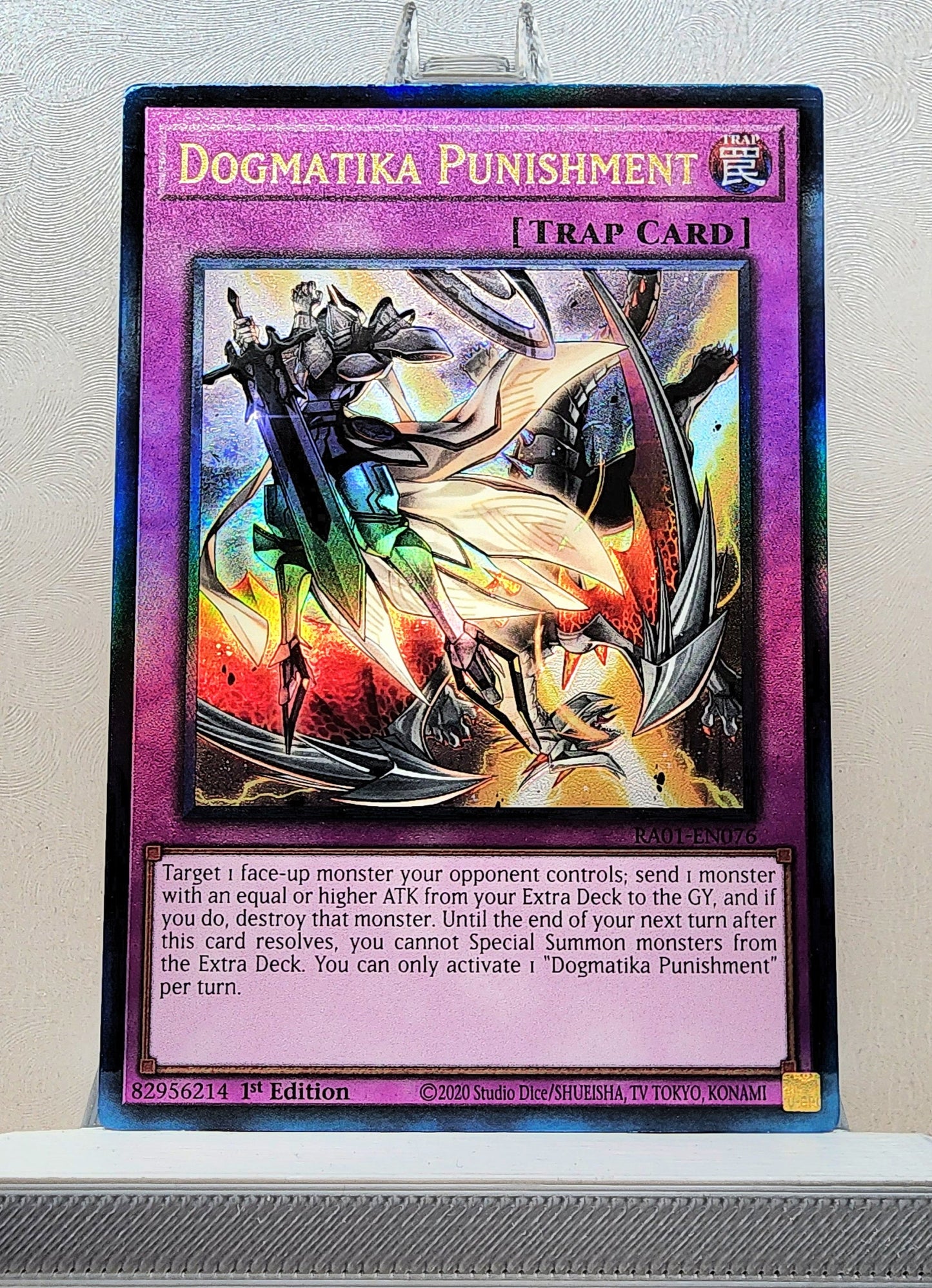 Yugioh! 1x Dogmatika Punishment (RA01 - Prismatic Ultimate Rare) 1st Edition