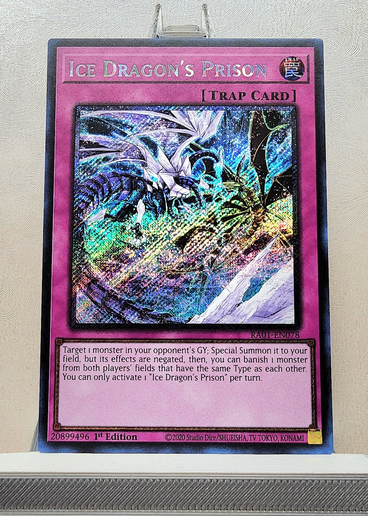 Yugioh! 1x Ice Dragon's Prison (RA01 - Platinum Secret Rare) 1st Edition