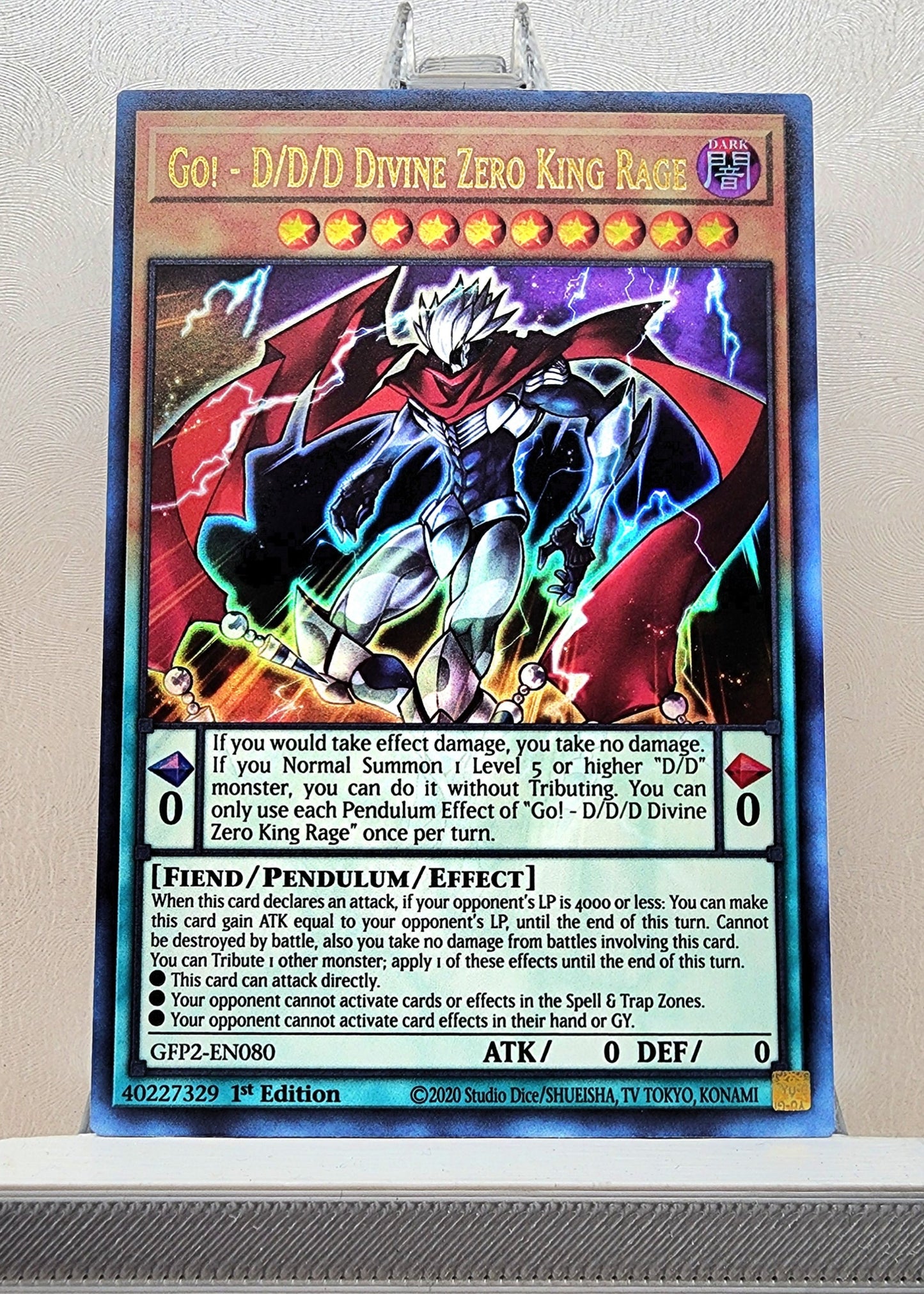 Yugioh! 1x Go! - D/D/D Divine Zero King Rage (GFP2 - Ultra Rare) 1st Edition