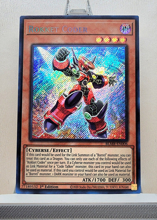 Yugioh! 1x Rokket Coder (BLMR - Secret Rare) 1st Edition