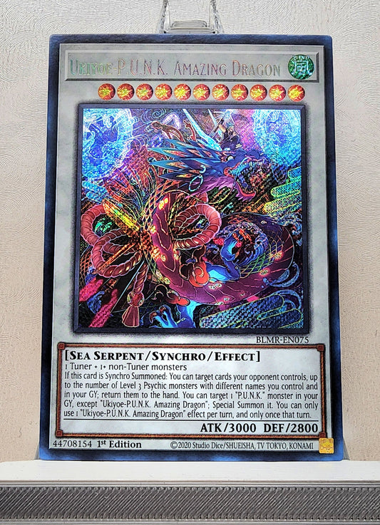 Yugioh! 1x Ukiyoe-P.U.N.K. Amazing Dragon (BLMR - Secret Rare) 1st Edition