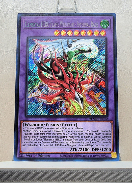 Yugioh! 1x Elemental HERO Flame Wingman - Infernal Rage (BLMR - Secret Rare) 1st Edition