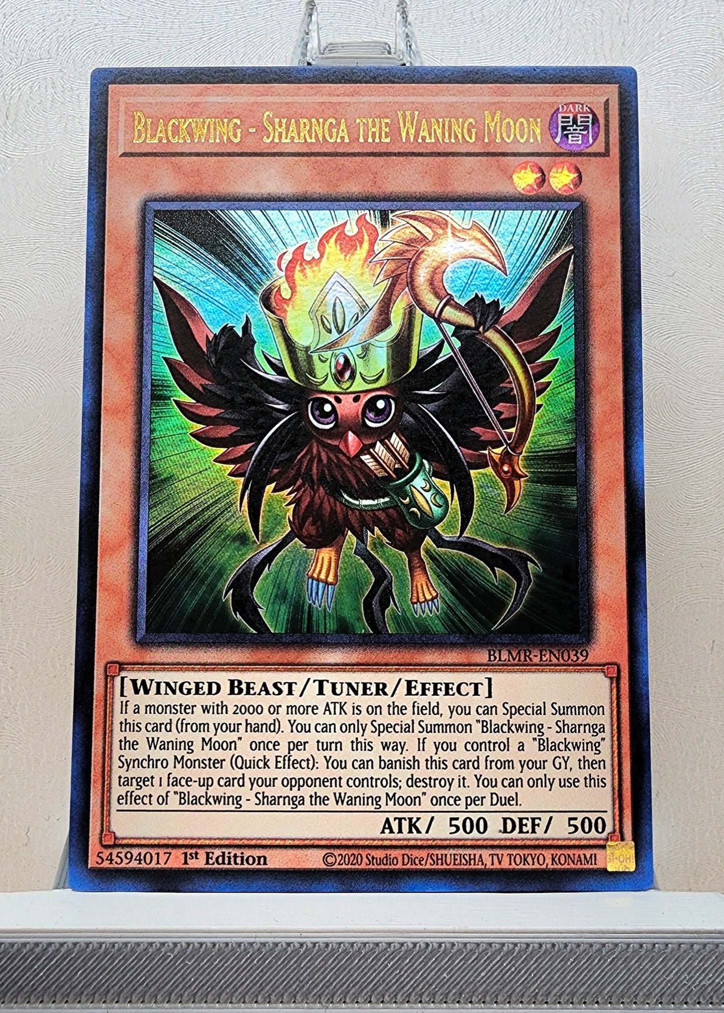 Yugioh! 1x Blackwing - Sharnga the Waning Moon (BLMR - Ultra Rare) 1st Edition