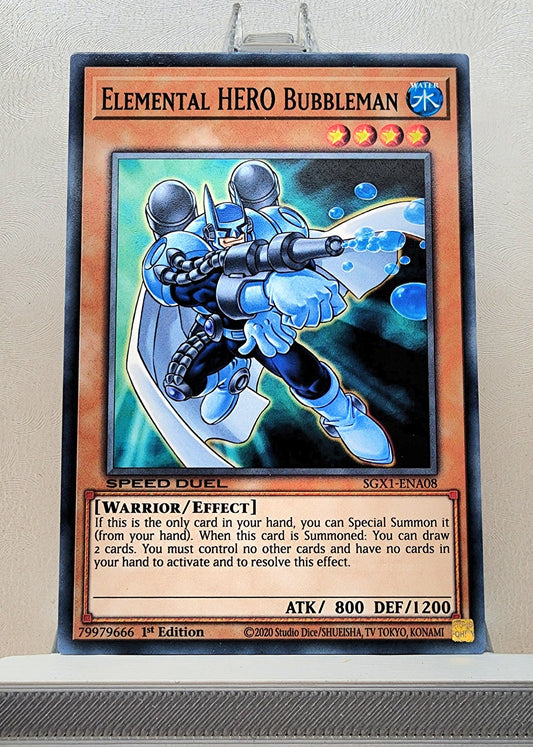 Yugioh! 1x Elemental Hero Bubbleman (SGX1/SGX2 - Common) 1st Edition