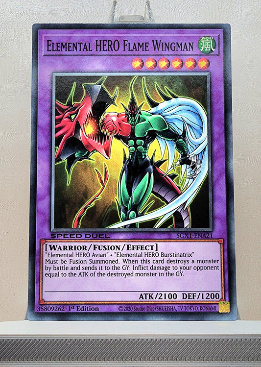 Yugioh! 1x Elemental HERO Flame Wingman (SGX1 - Common) 1st Edition