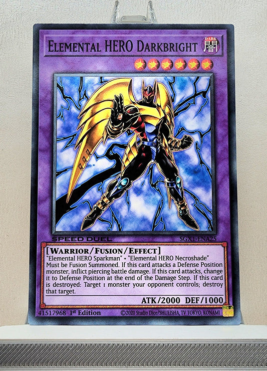 Yugioh! 1x Elemental HERO Darkbright (SGX1 - Common) 1st Edition