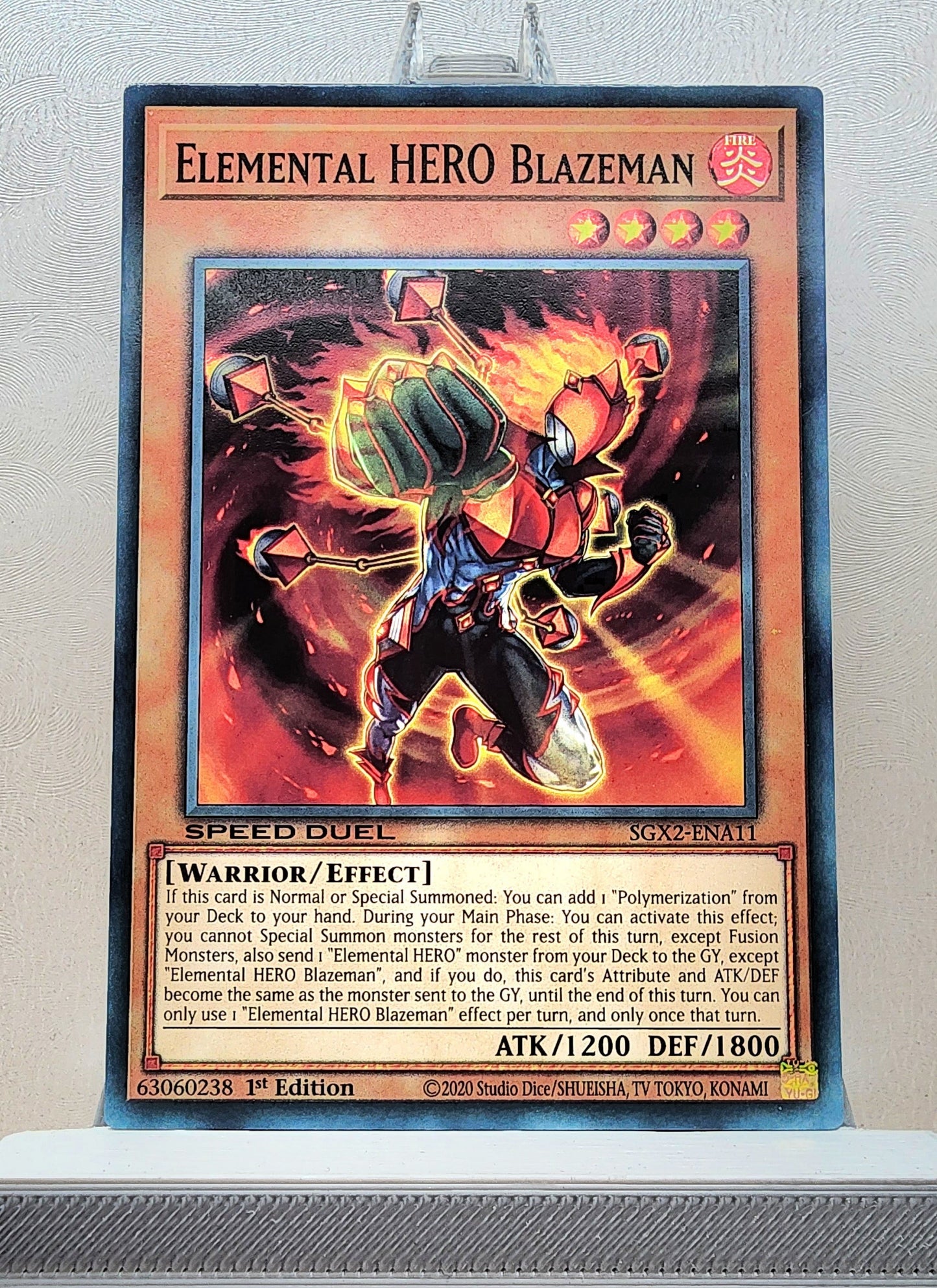 Yugioh! 1x Elemental Hero Blazeman (SGX2/LEHD - Common) 1st Edition