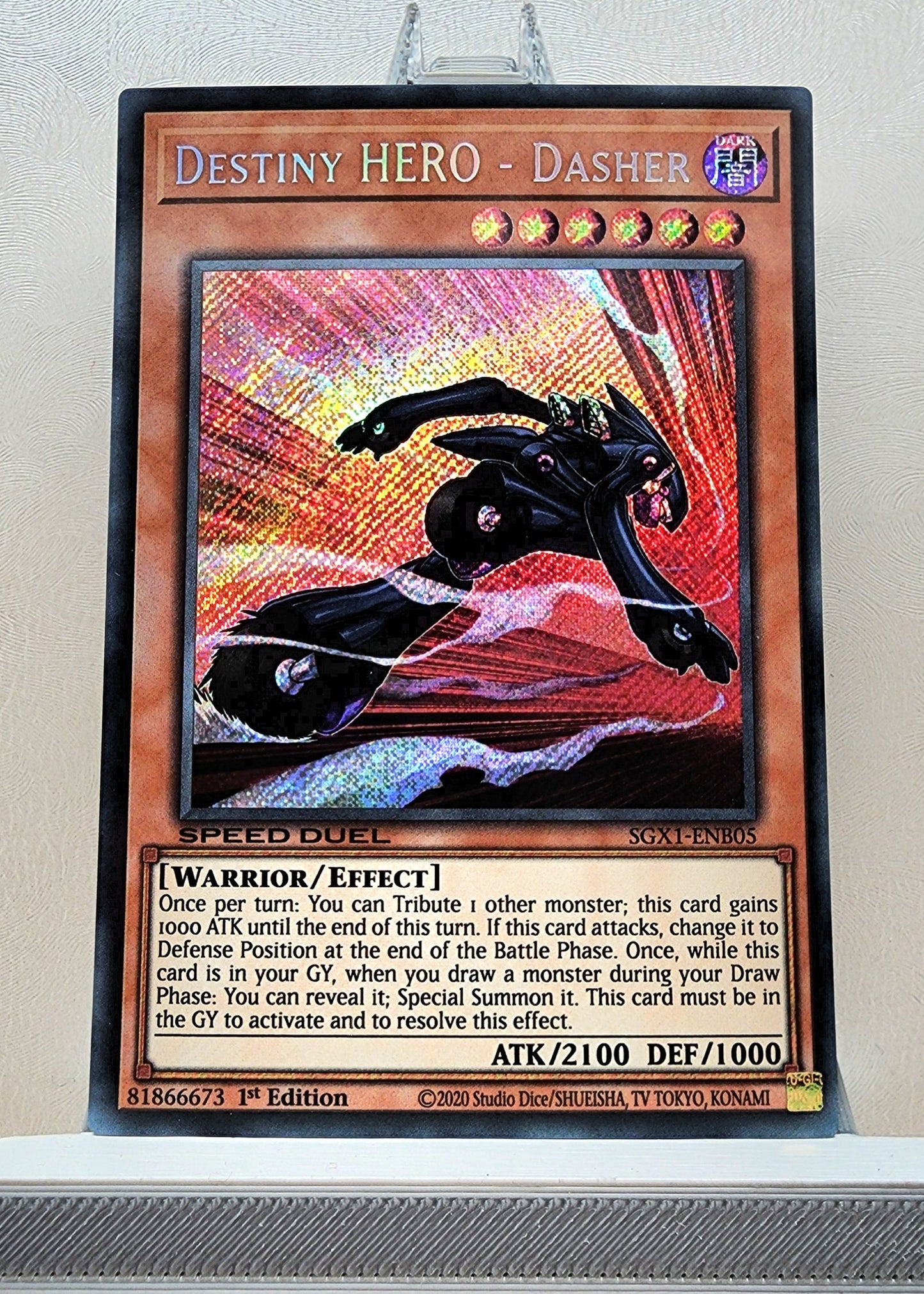 Yugioh! 1x Destiny HERO - Dasher (SGX1 - Secret Rare) 1st Edition