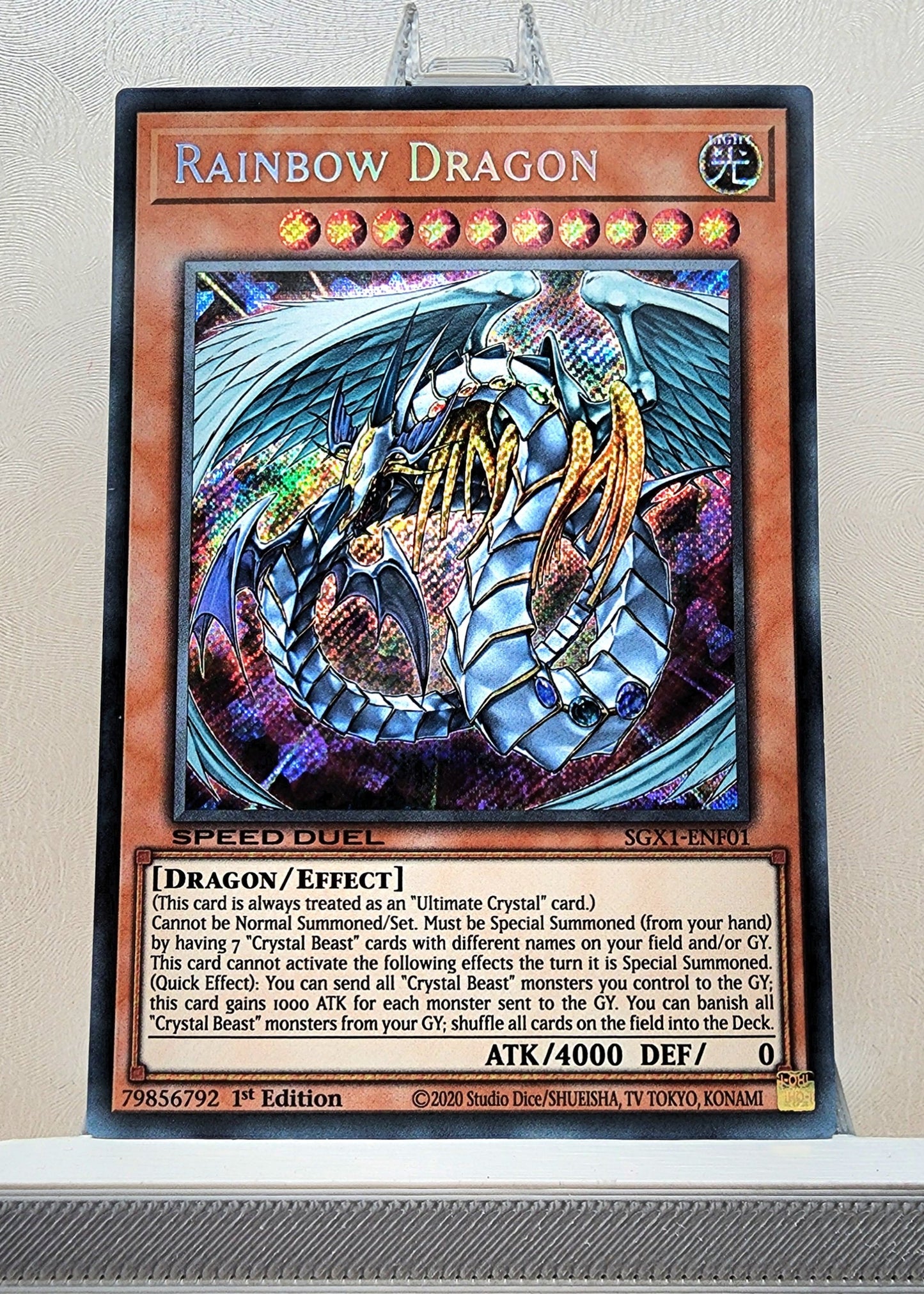 Yugioh! 1x Rainbow Dragon (SGX1 - Secret Rare) 1st Edition