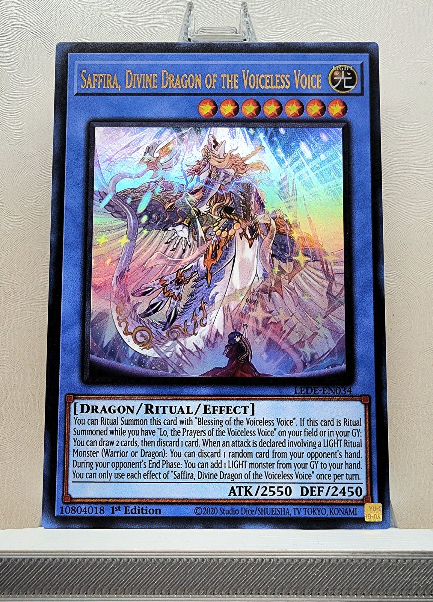 Yugioh! 1x Saffira, Divine Dragon of the Voiceless Voice (LEDE - Ultra Rare) 1st Edition