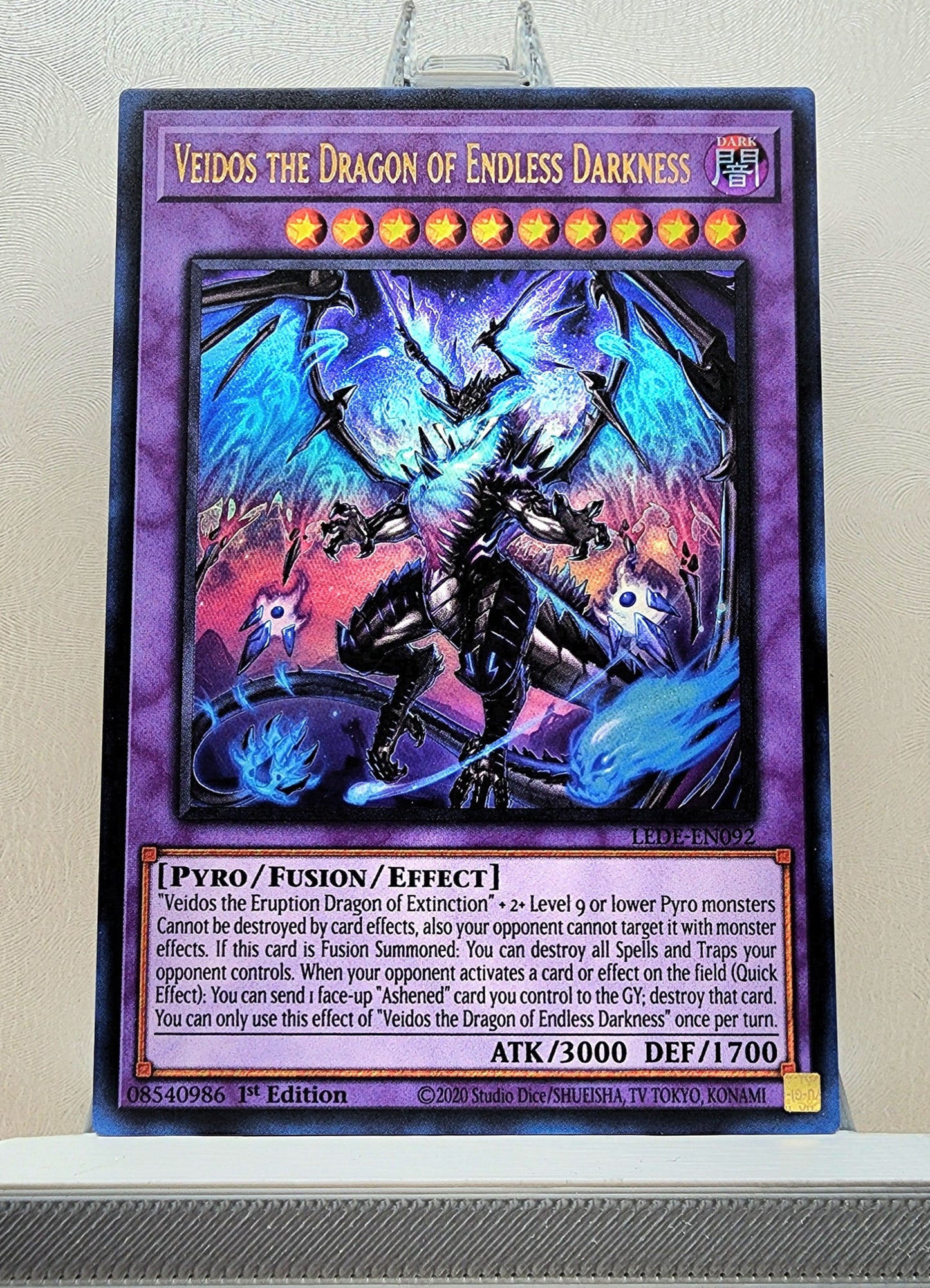 Yugioh! 1x Veidos the Dragon of Endless Darkness (LEDE - Ultra Rare) 1st Edition