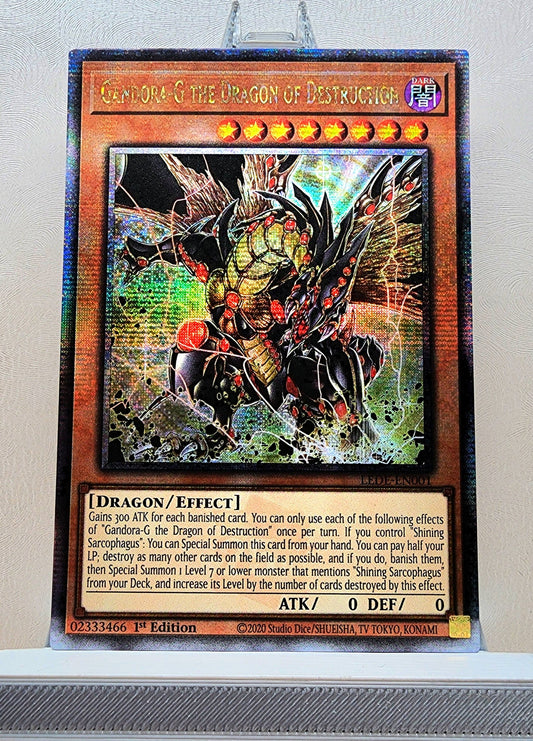 Yugioh! 1x Gandora-G the Dragon of Destruction (LEDE - Quarter Century Secret Rare) 1st Edition