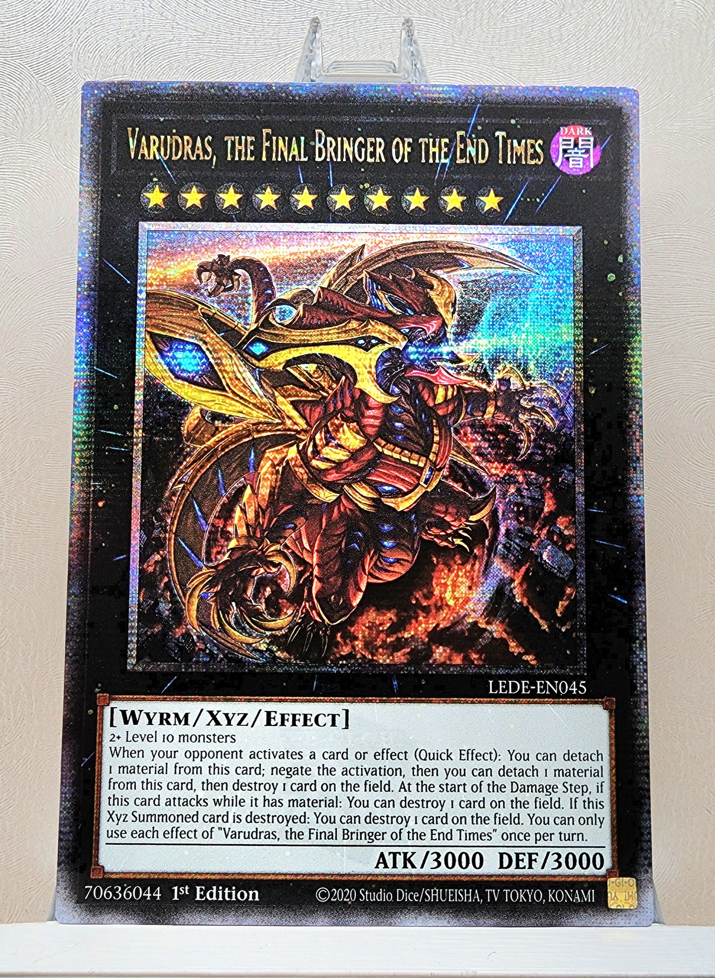 Yugioh! 1x Varudras, the Final Bringer of the End Times (LEDE - Quarter Century Secret Rare) 1st Edition