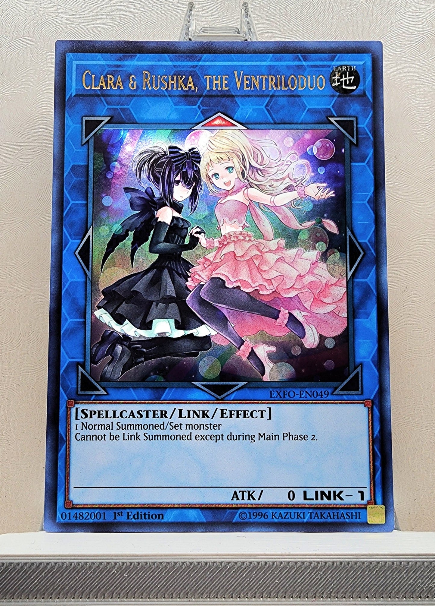 Yugioh! 1x Clara & Rushka, the Ventriloduo (EXFO - Ultra Rare) 1st Edition