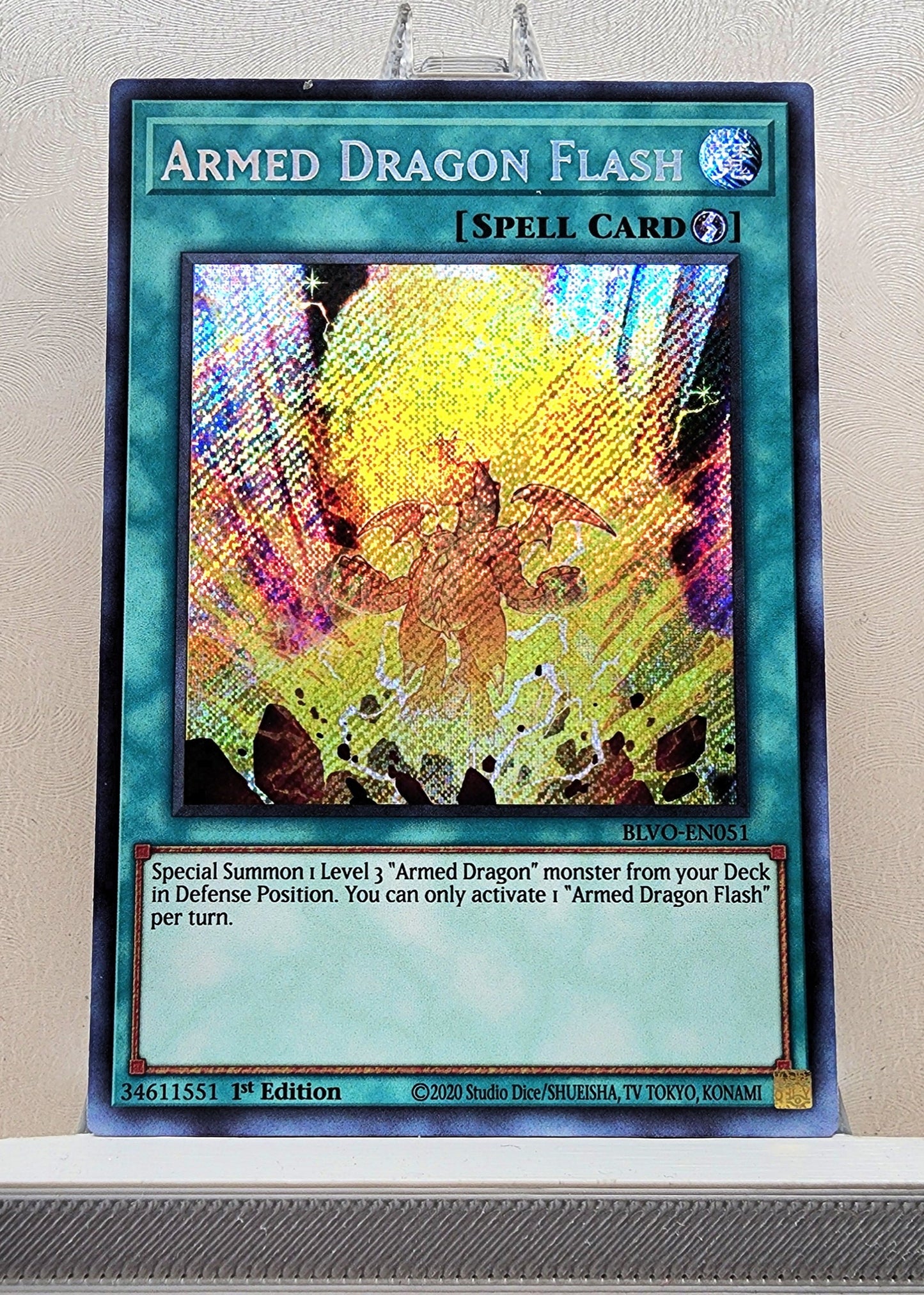 Yugioh! 1x Armed Dragon Flash (BLVO - Secret Rare) 1st Edition