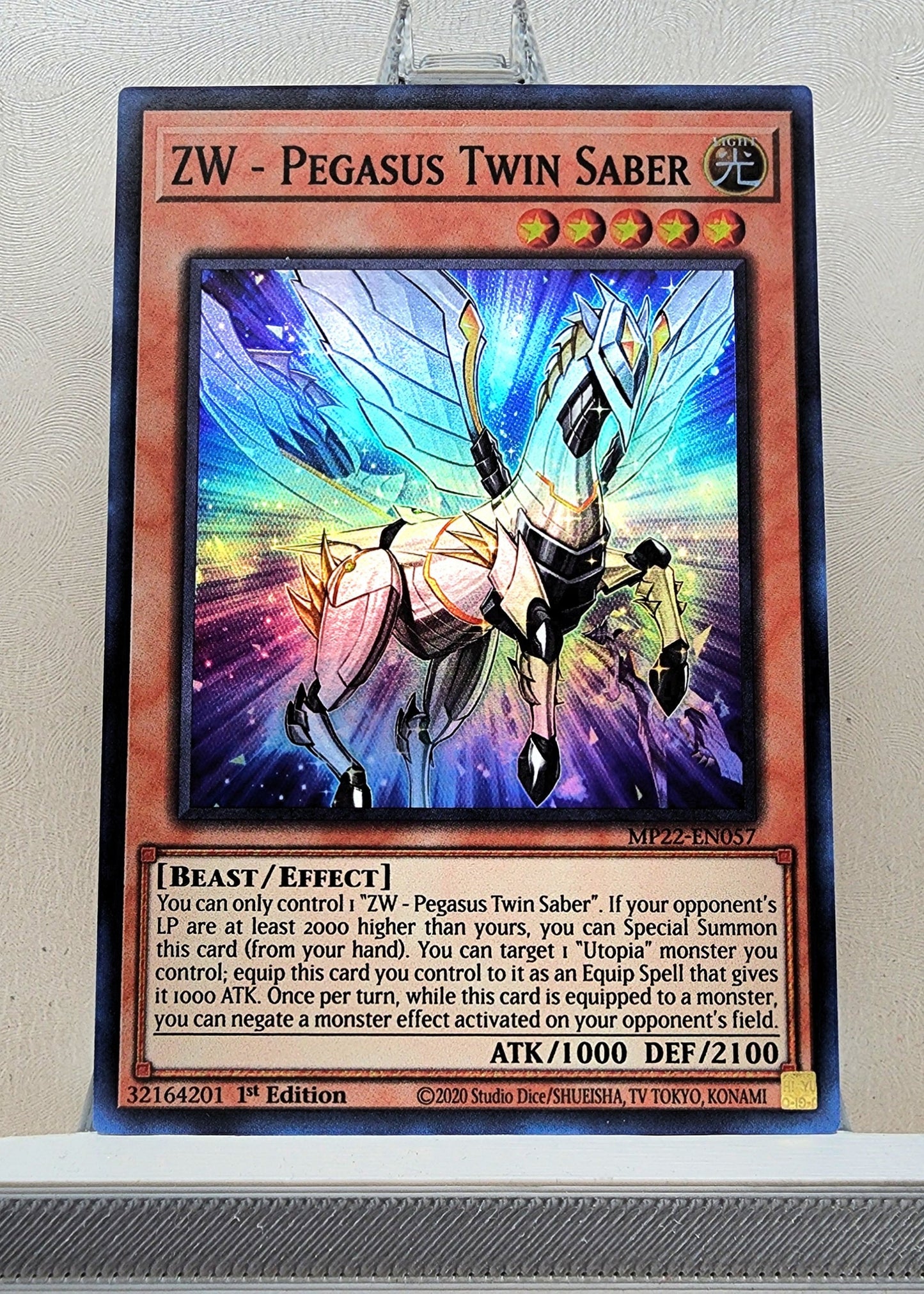 Yugioh! 1x ZW - Pegasus Twin Saber (MP22 - Super Rare) 1st Edition