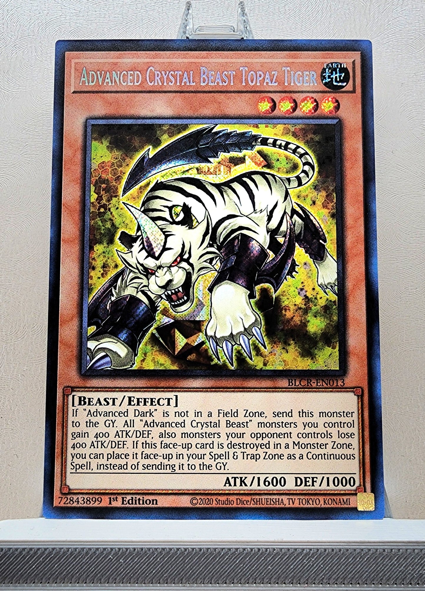 Yugioh! 1x Advanced Crystal Beast Topaz Tiger (BLCR - Secret Rare) 1st Edition