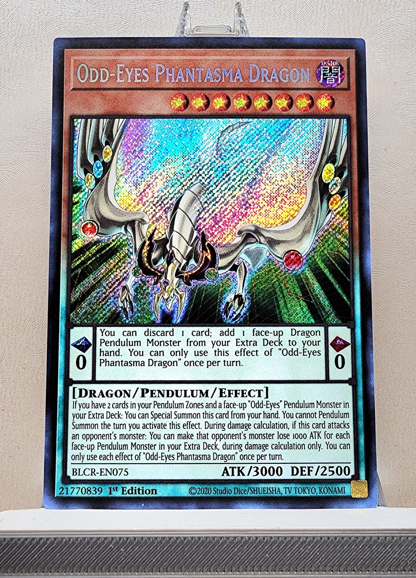 Yugioh! 1x Odd-Eyes Phantasma Dragon (BLCR - Secret Rare) 1st Edition