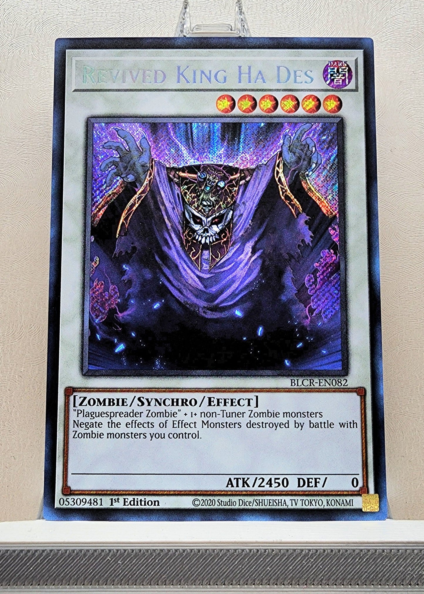 Yugioh! 1x Revived King Ha Des (BLCR - Secret Rare) 1st Edition