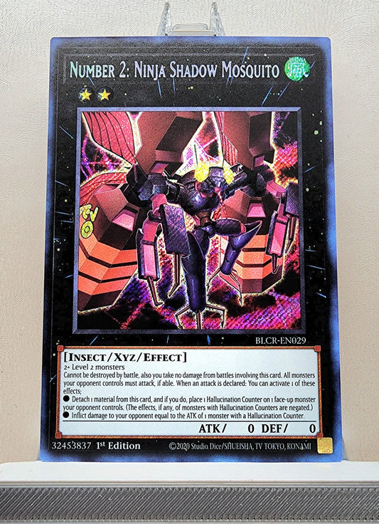 Yugioh! 1x Number 2: Ninja Shadow Mosquito (BLCR - Secret Rare) 1st Edition