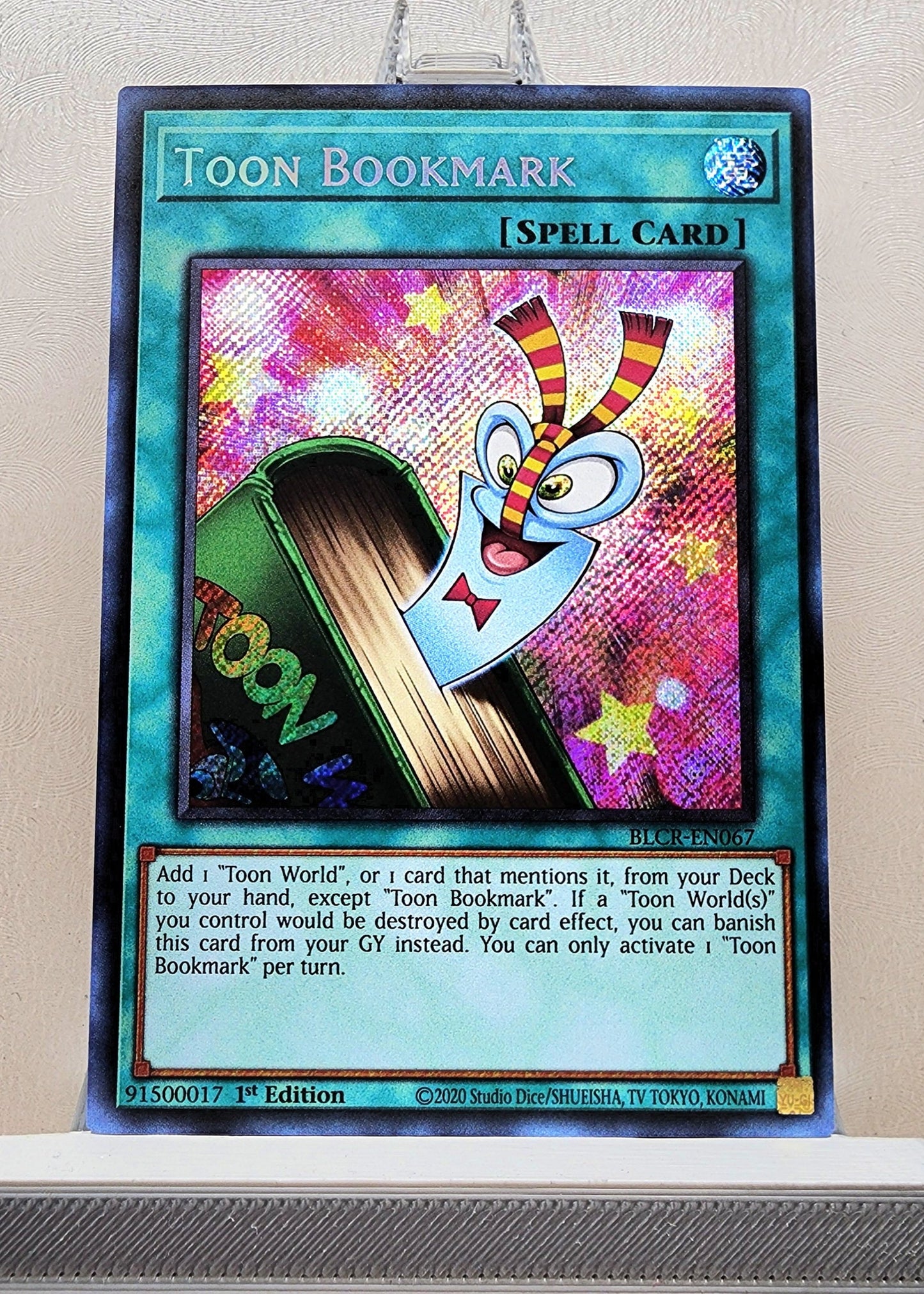 Yugioh! 1x Toon Bookmark (BLCR - Secret Rare) 1st Edition