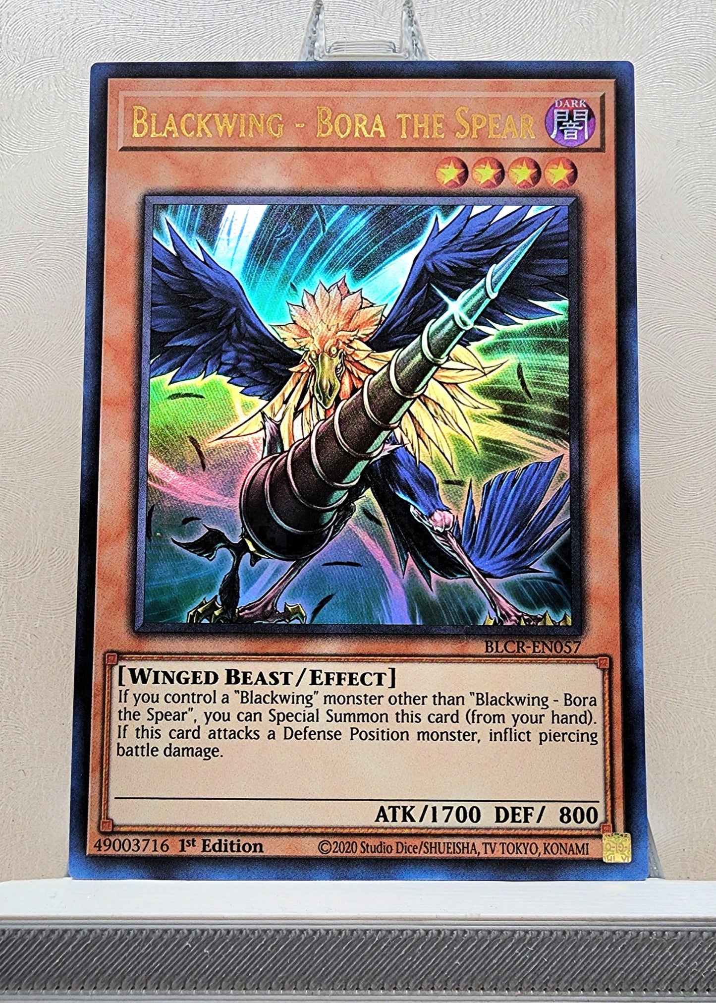 Yugioh! 1x Blackwing - Bora the Spear (BLCR - Ultra Rare) 1st Edition