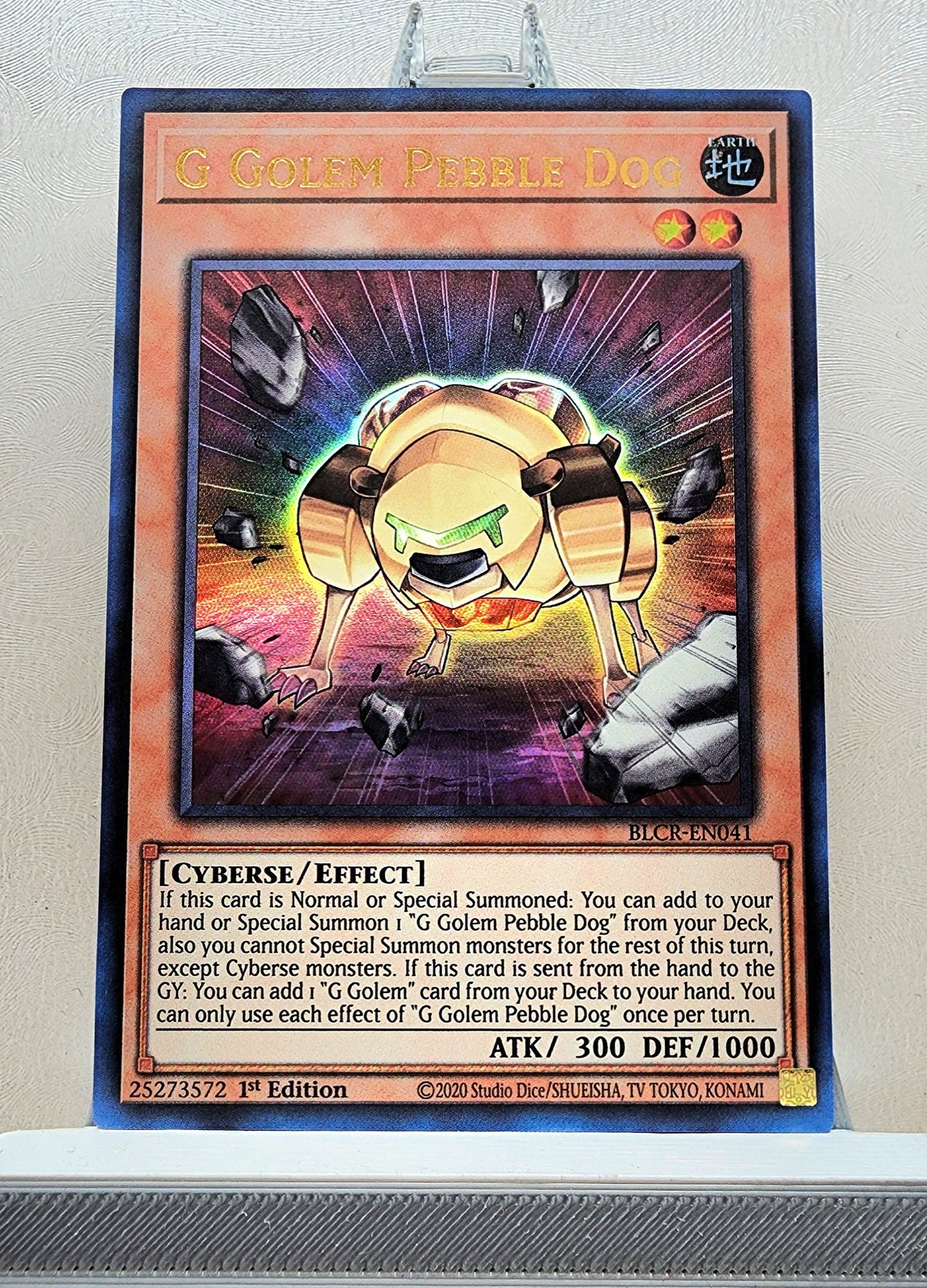 Yugioh! 1x G Golem Pebble Dog (BLCR - Ultra Rare) 1st Edition