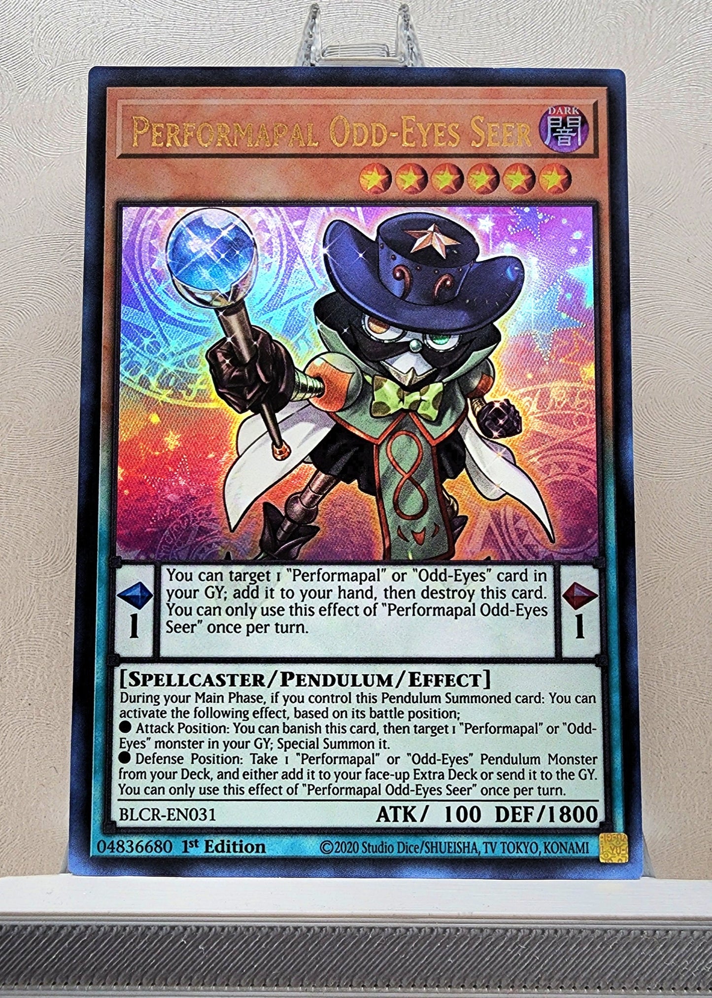 Yugioh! 1x Performapal Odd-Eyes Seer (BLCR - Ultra Rare) 1st Edition