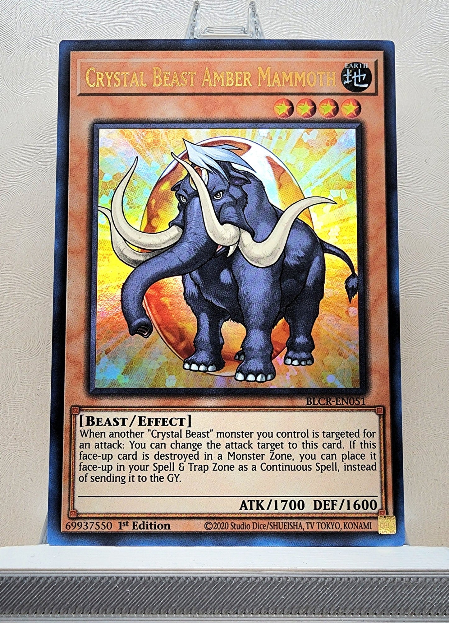 Yugioh! 1x Crystal Beast Amber Mammoth (BLCR - Ultra Rare) 1st Edition