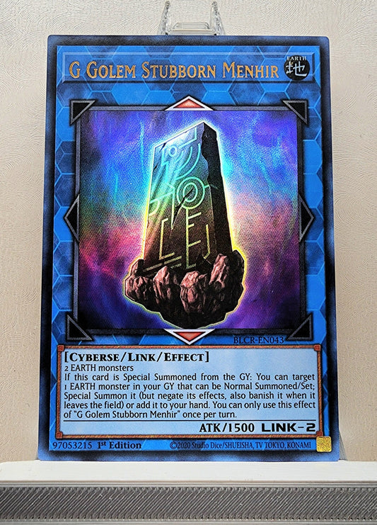 Yugioh! 1x G Golem Stubborn Menhir (BLCR - Ultra Rare) 1st Edition