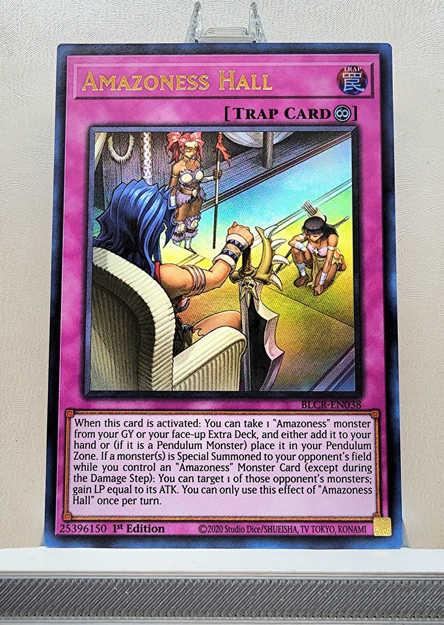 Yugioh! 1x Amazoness Hall (BLCR - Ultra Rare) 1st Edition