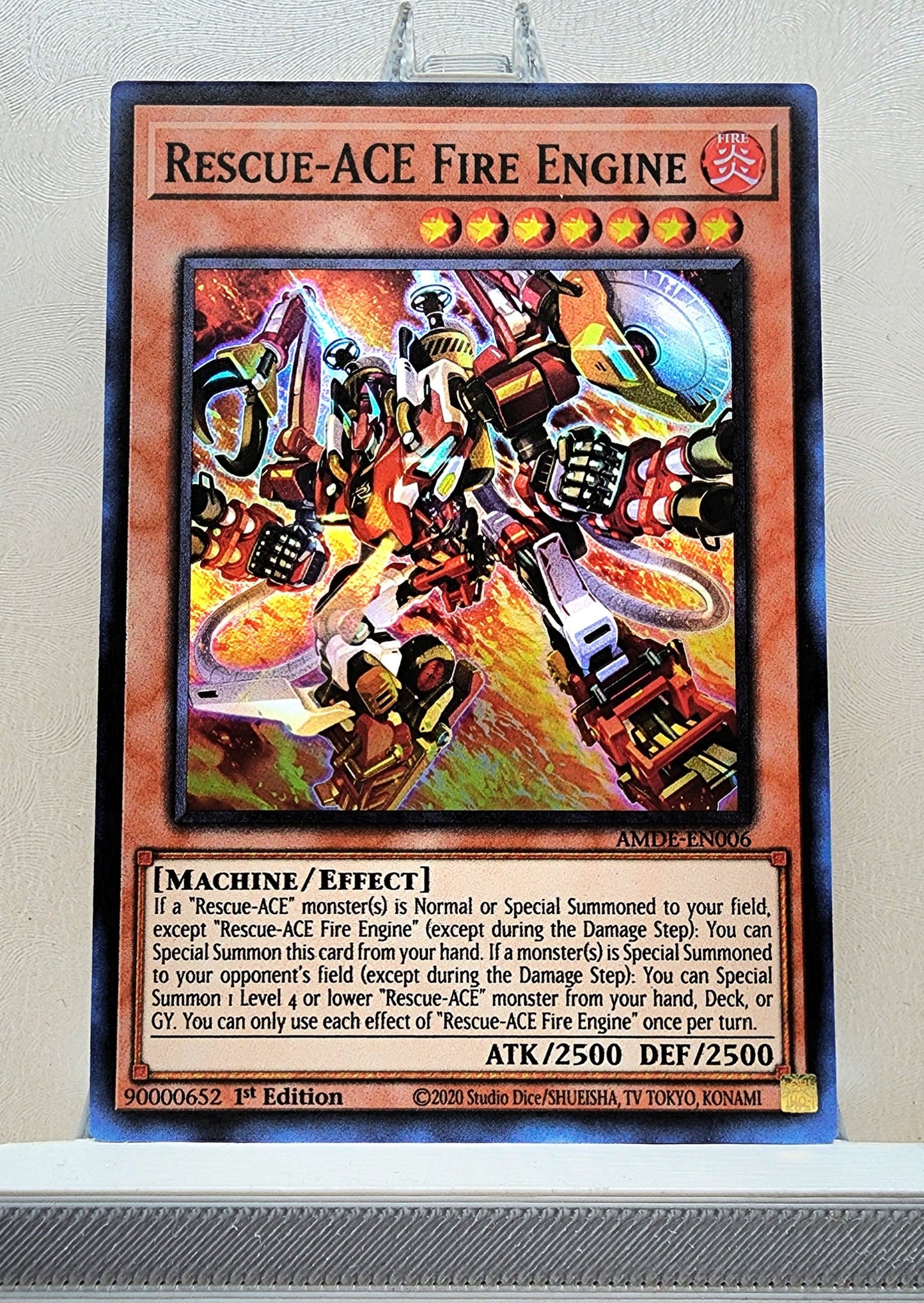 Yugioh! 1x Rescue-ACE Fire Engine (AMDE - Super Rare) 1st Edition