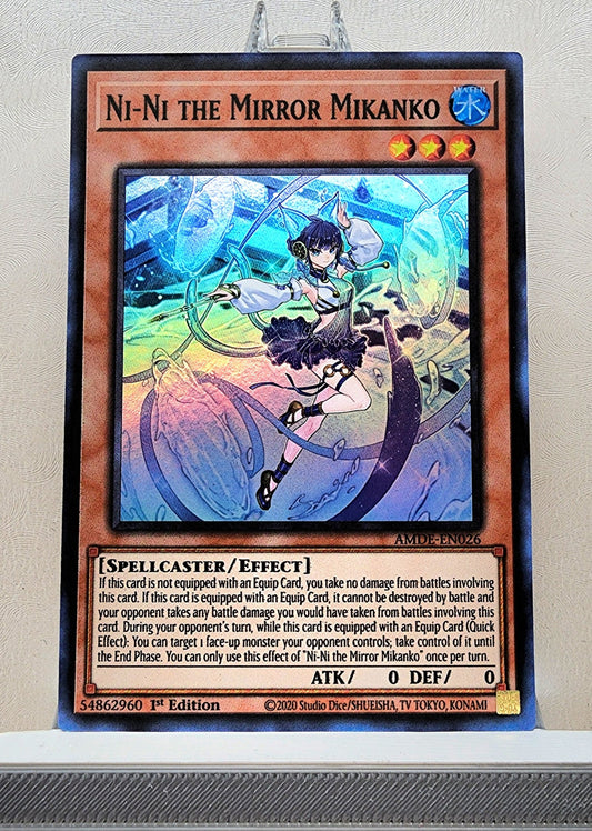 Yugioh! 1x Ni-Ni the Mirror Mikanko (AMDE - Super Rare) 1st Edition