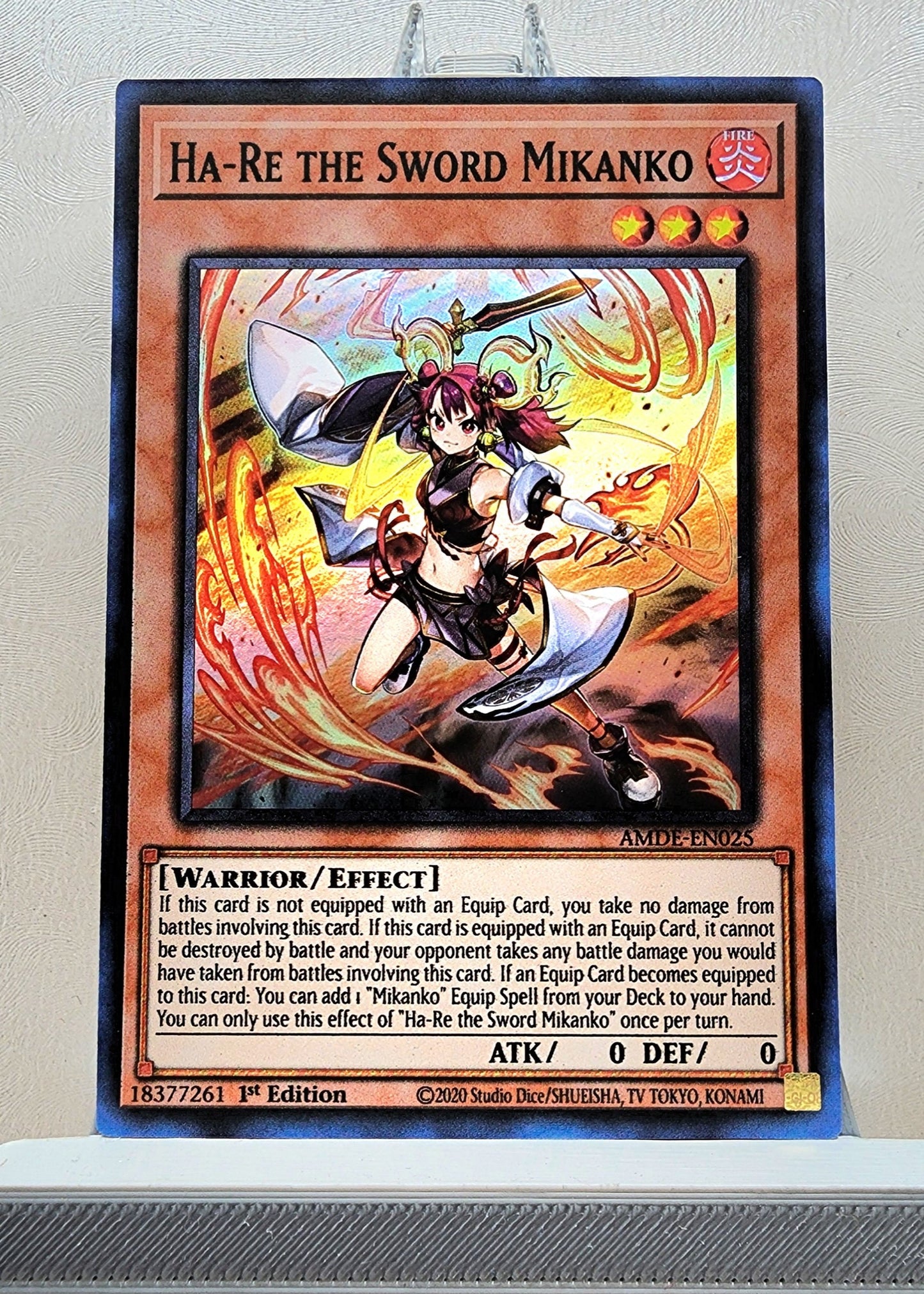 Yugioh! 1x Ha-Re the Sword Mikanko (AMDE - Super Rare) 1st Edition