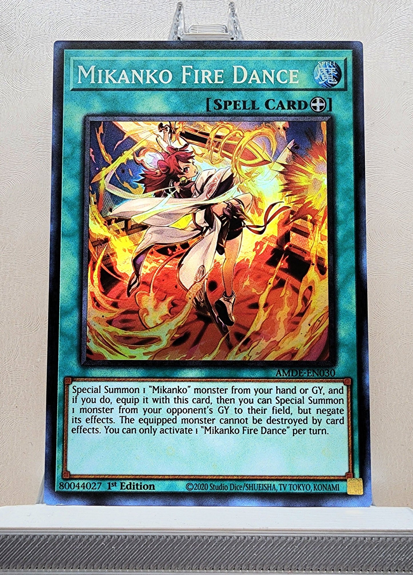 Yugioh! 1x Mikanko Fire Dance (AMDE - Super Rare) 1st Edition