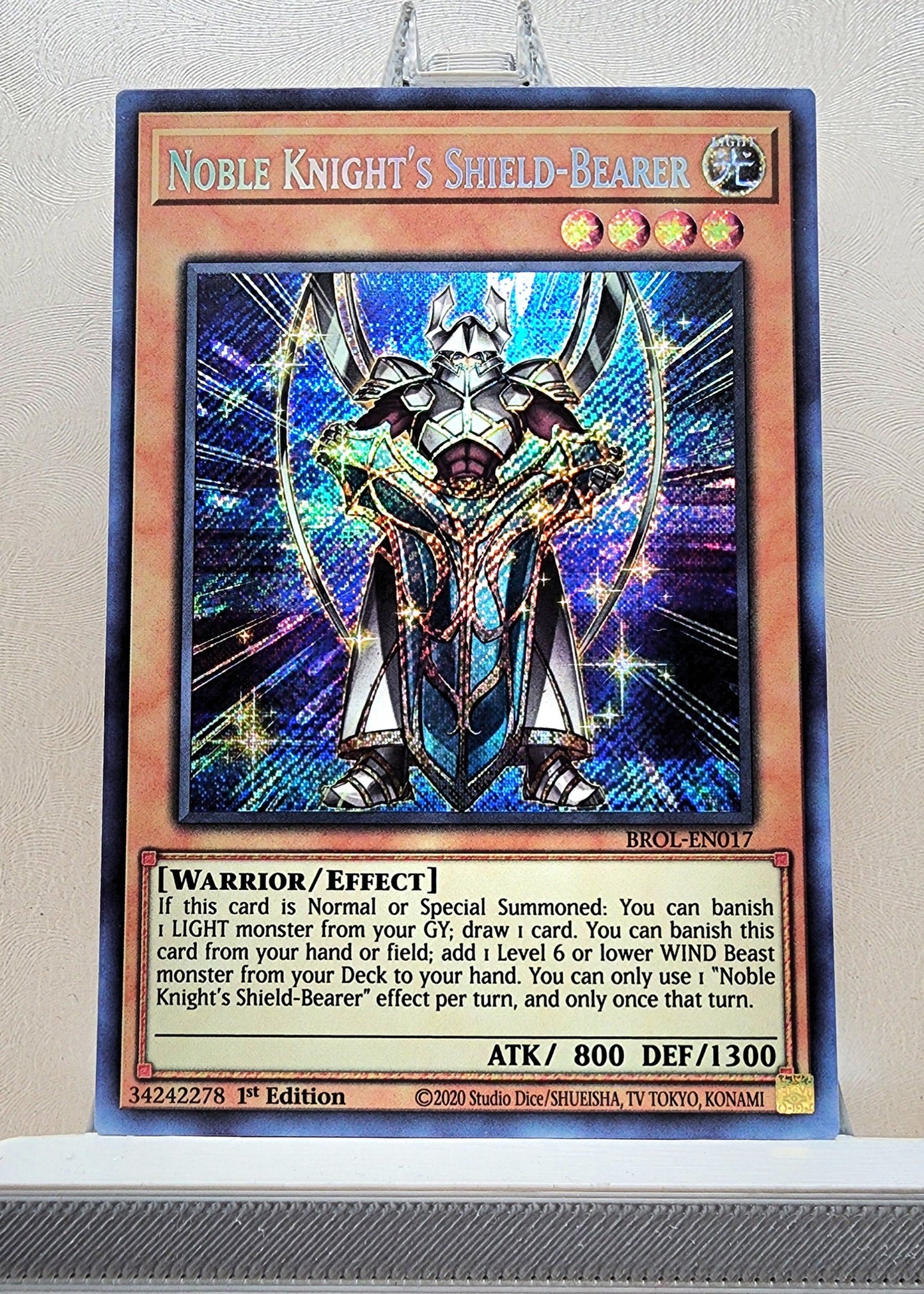 Yugioh! 1x Noble Knight's Shield-Bearer (BROL - Secret Rare) 1st Edition