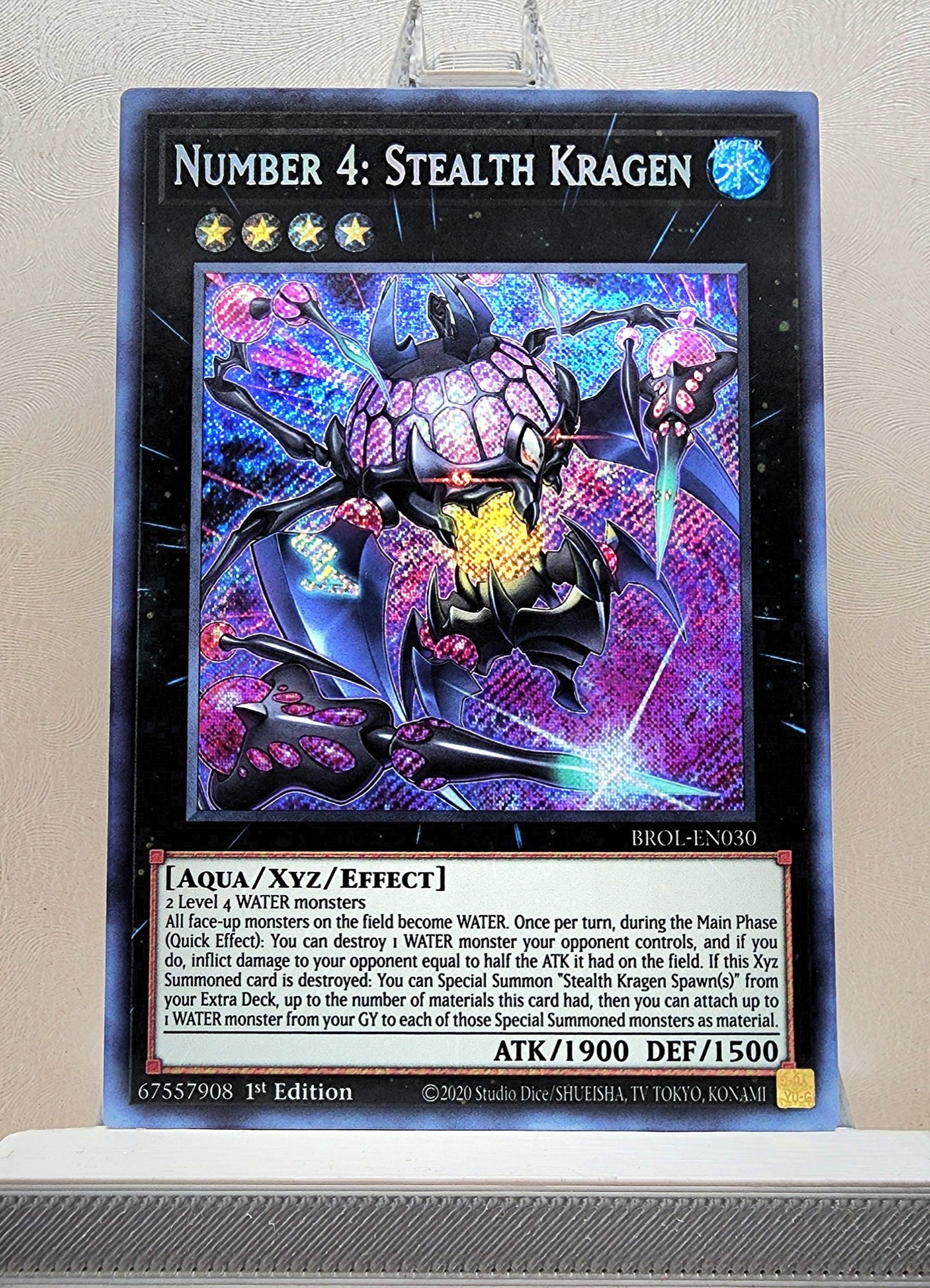 Yugioh! 1x Number 4: Stealth Kragen (BROL - Secret Rare) 1st Edition