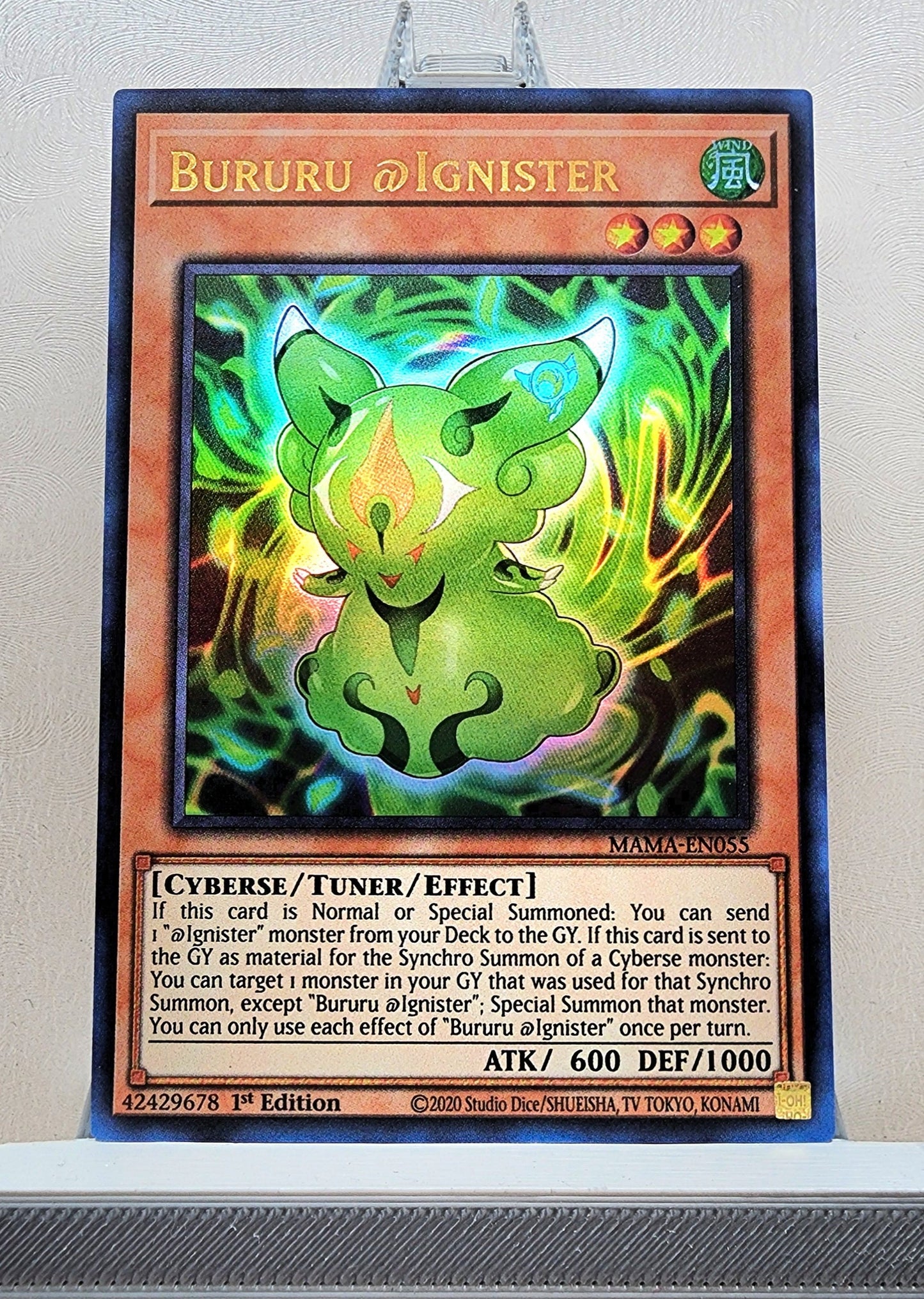 Yugioh! 1x Bururu @Ignister (MAMA - Ultra Rare) 1st Edition