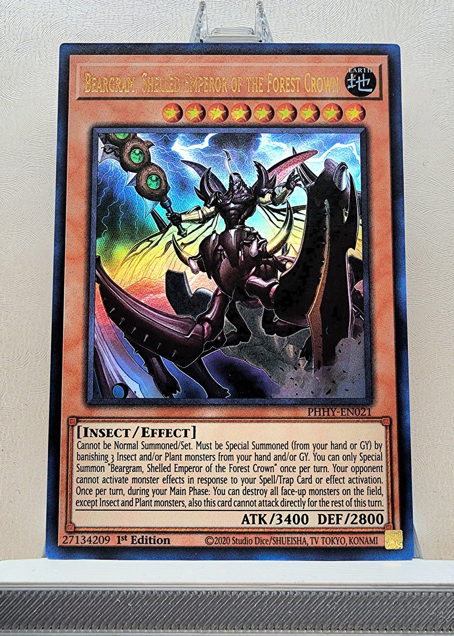 Yugioh! 1x Beargram, Shelled Emperor of the Forest Crown (PHHY - Ultra Rare) 1st Edition