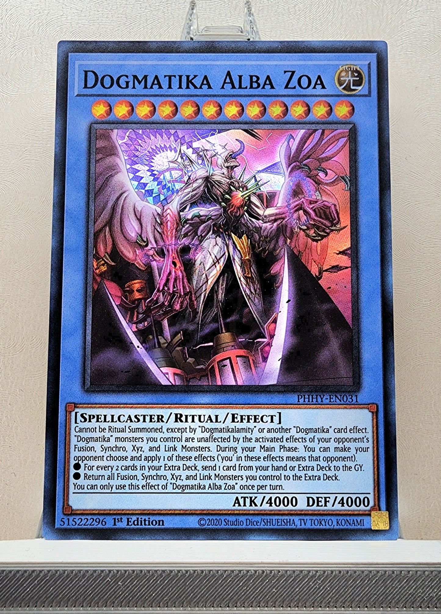 Yugioh! 1x Dogmatika Alba Zoa (PHHY - Super Rare) 1st Edition