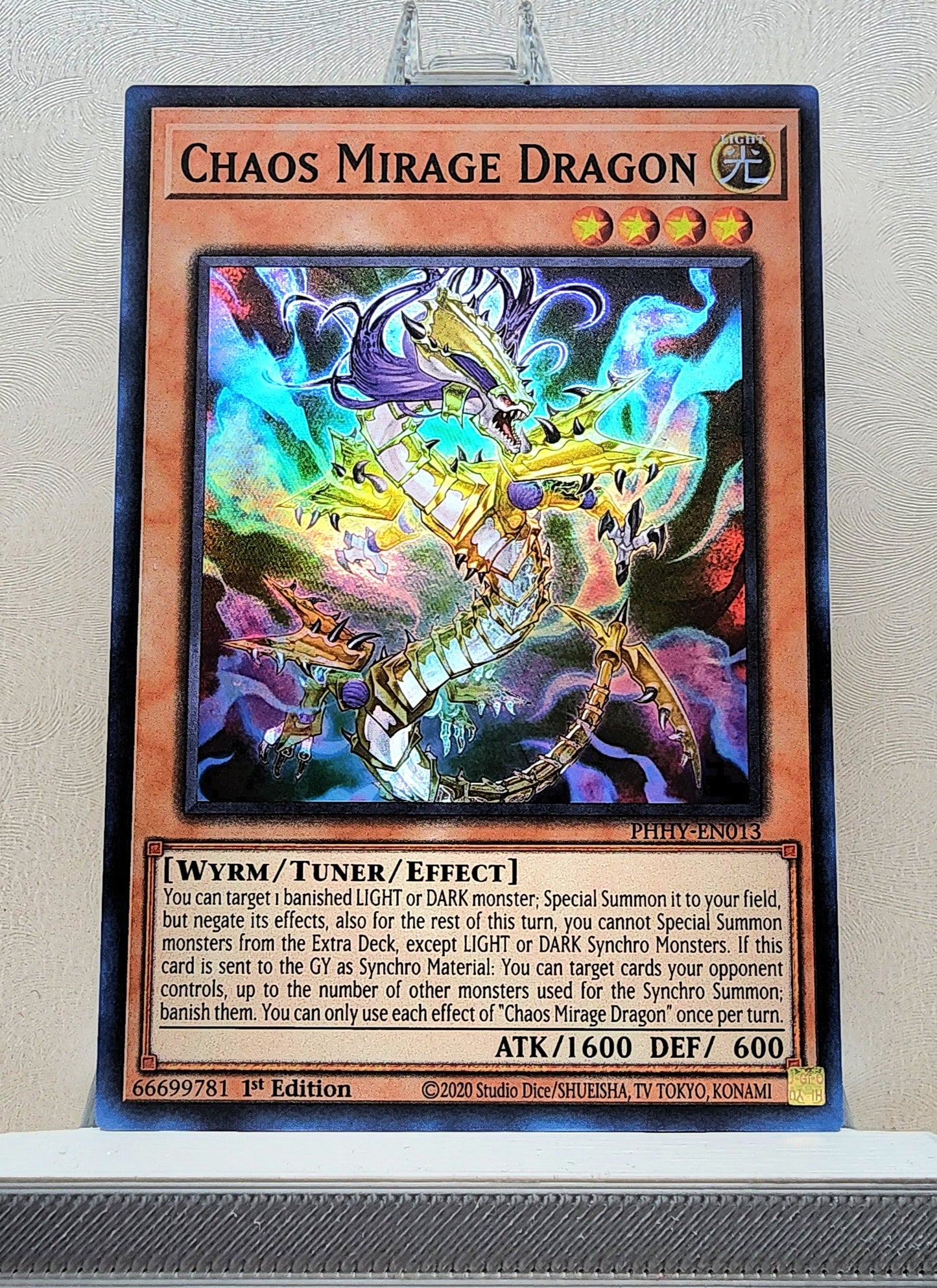 Yugioh! 1x Chaos Mirage Dragon (PHHY - Super Rare) 1st Edition