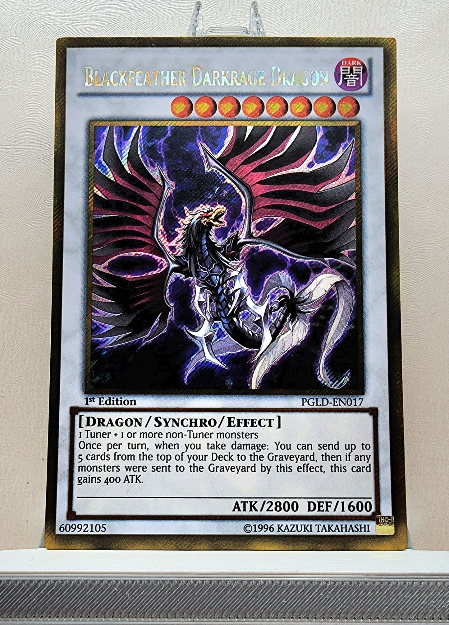 Yugioh! 1x Blackfeather Darkrage Dragon (PGLD - Gold Secret Rare) 1st Edition