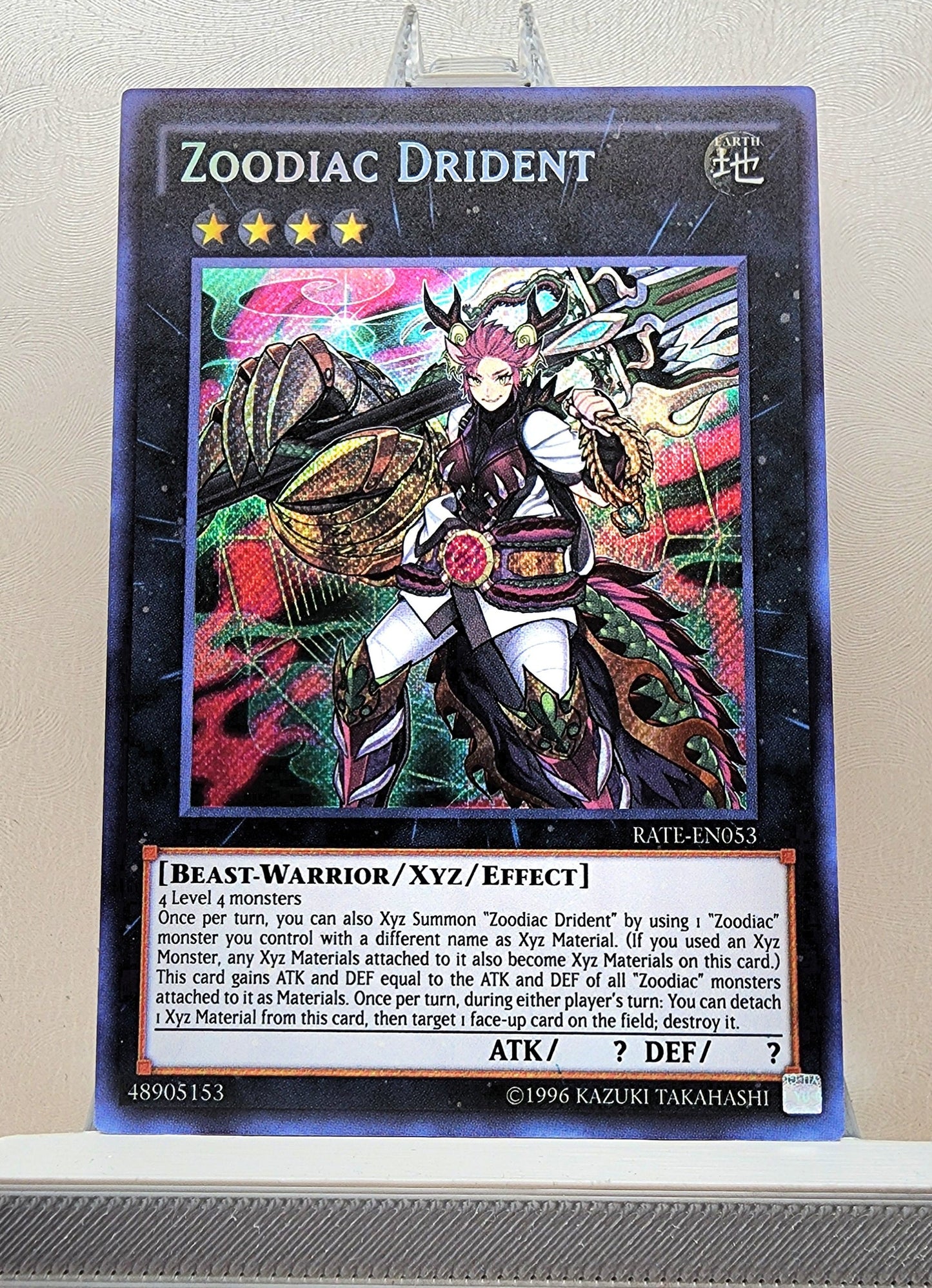 Yugioh! 1x Zoodiac Drident (RATE - Secret Rare) 1st/Unli Edition