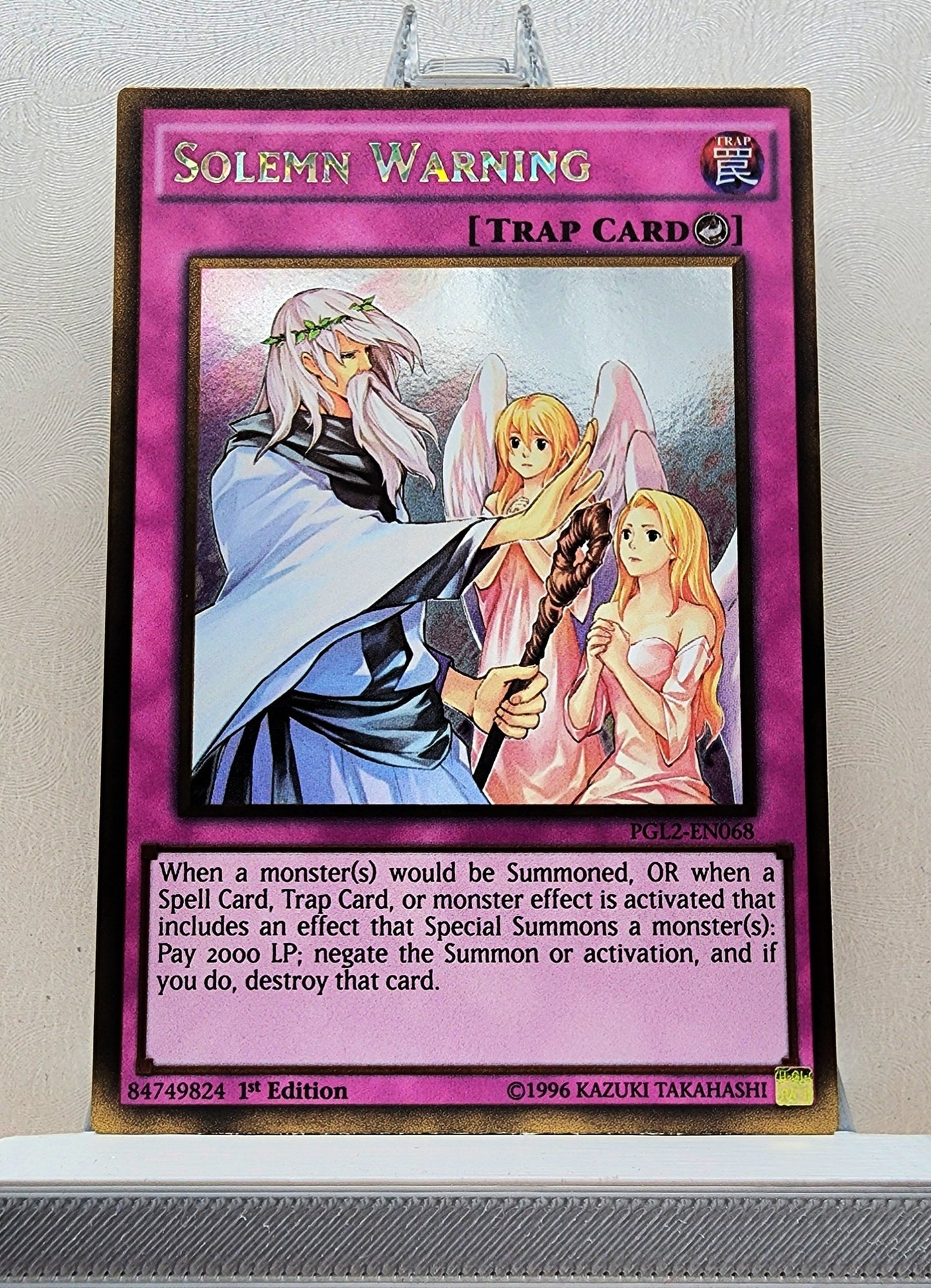 Yugioh! 1x Solemn Warning (PGL2 - Gold Rare) 1st/Unli Edition