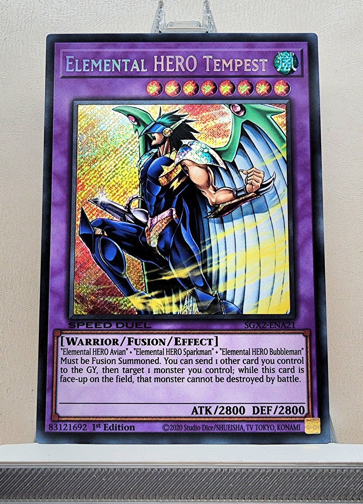 Yugioh! 1x Elemental Hero Tempest (SGX2 - Secret Rare) 1st Edition